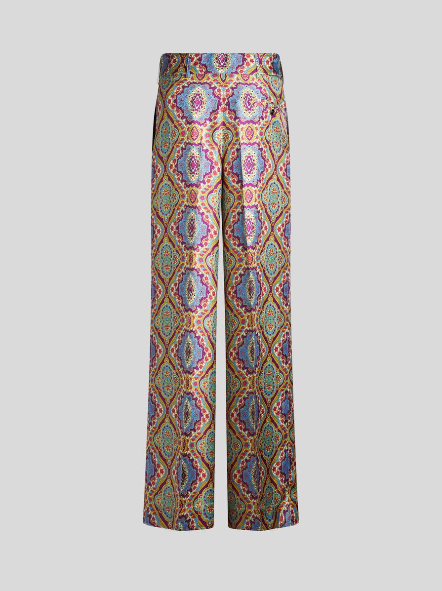 SILK TROUSERS WITH MEDALLION PRINT - 6