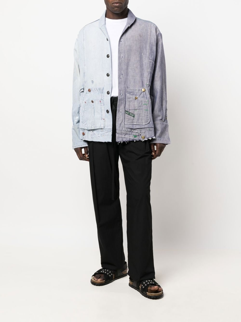 STRIPED PATCHWORK COTTON SHIRT - 3