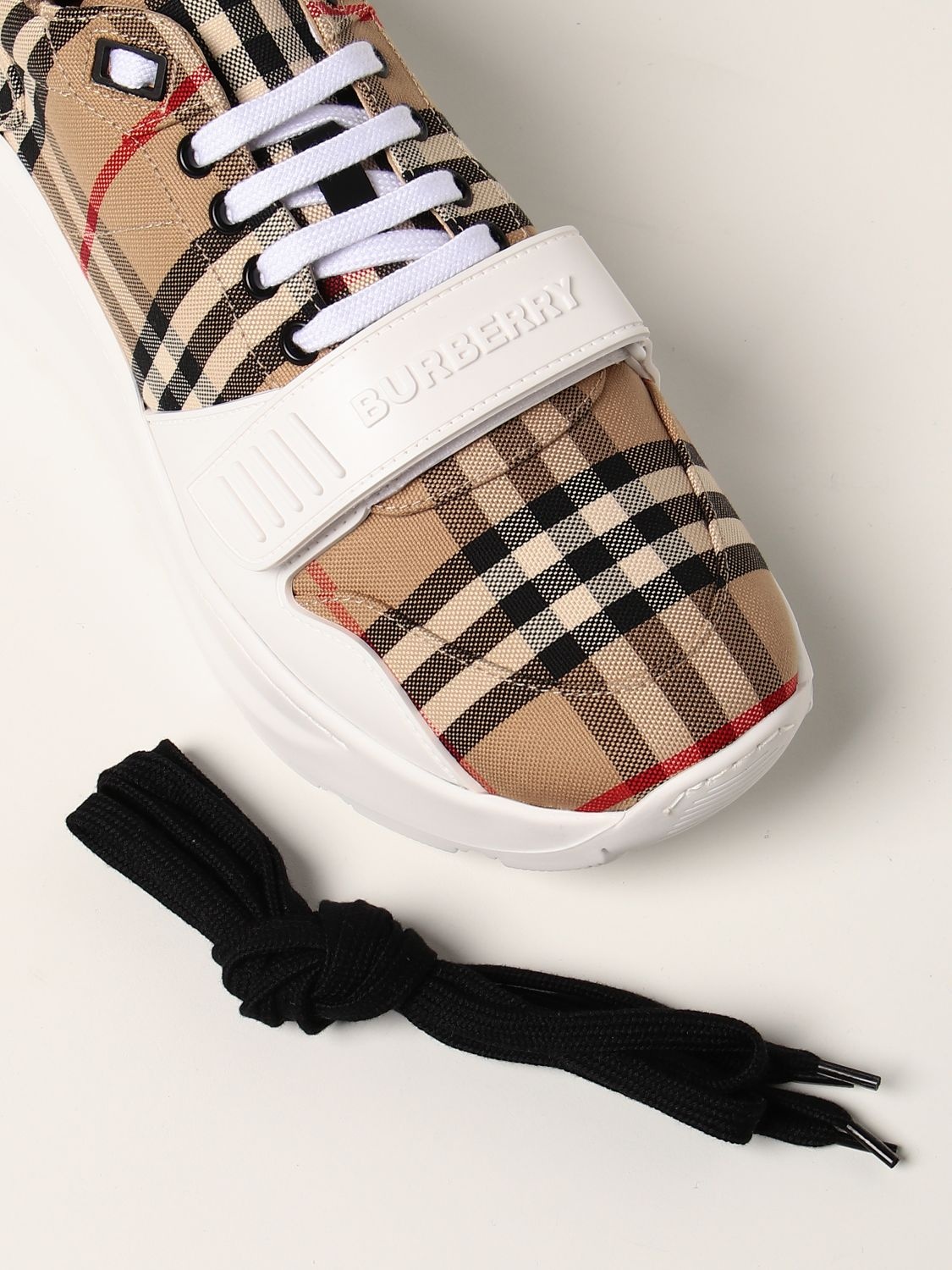 Burberry cotton sneakers with check pattern - 4