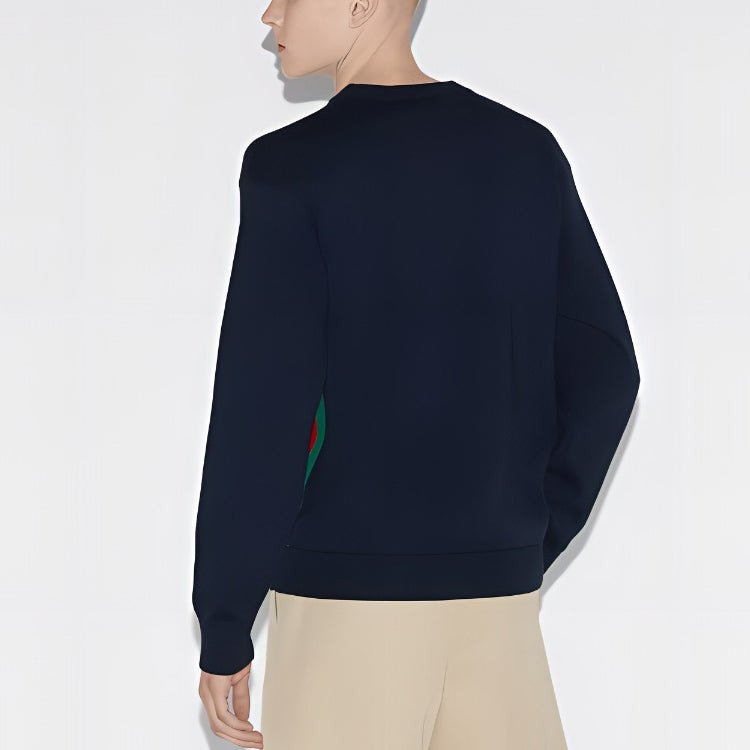 Gucci Cotton Wool Sweater With Patch 'Dark Blue' 781331-XKDZQ-4669 - 3