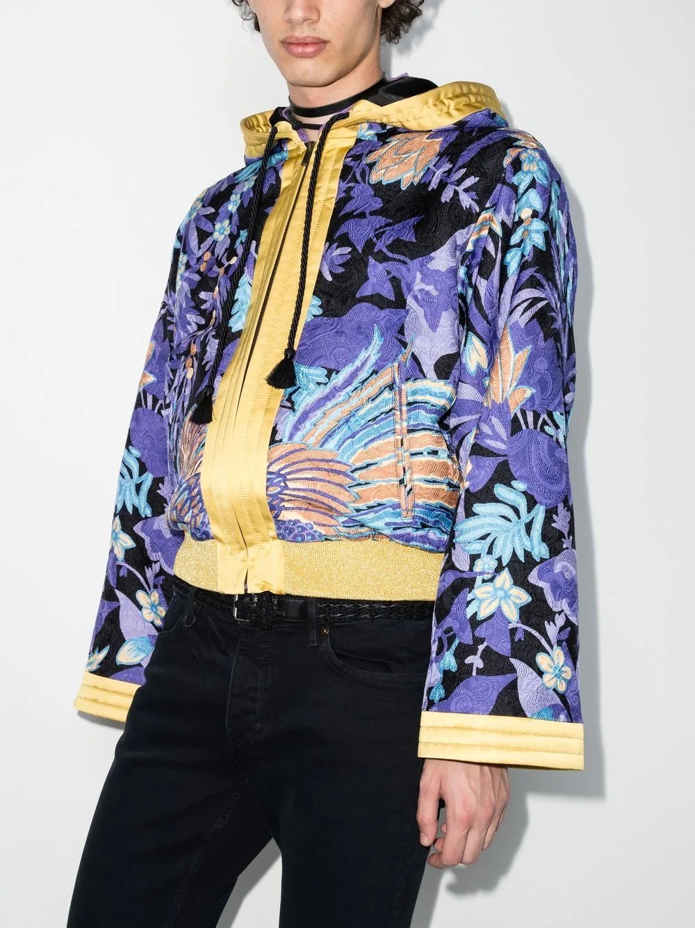 jacquard hooded bomber jacket - 2