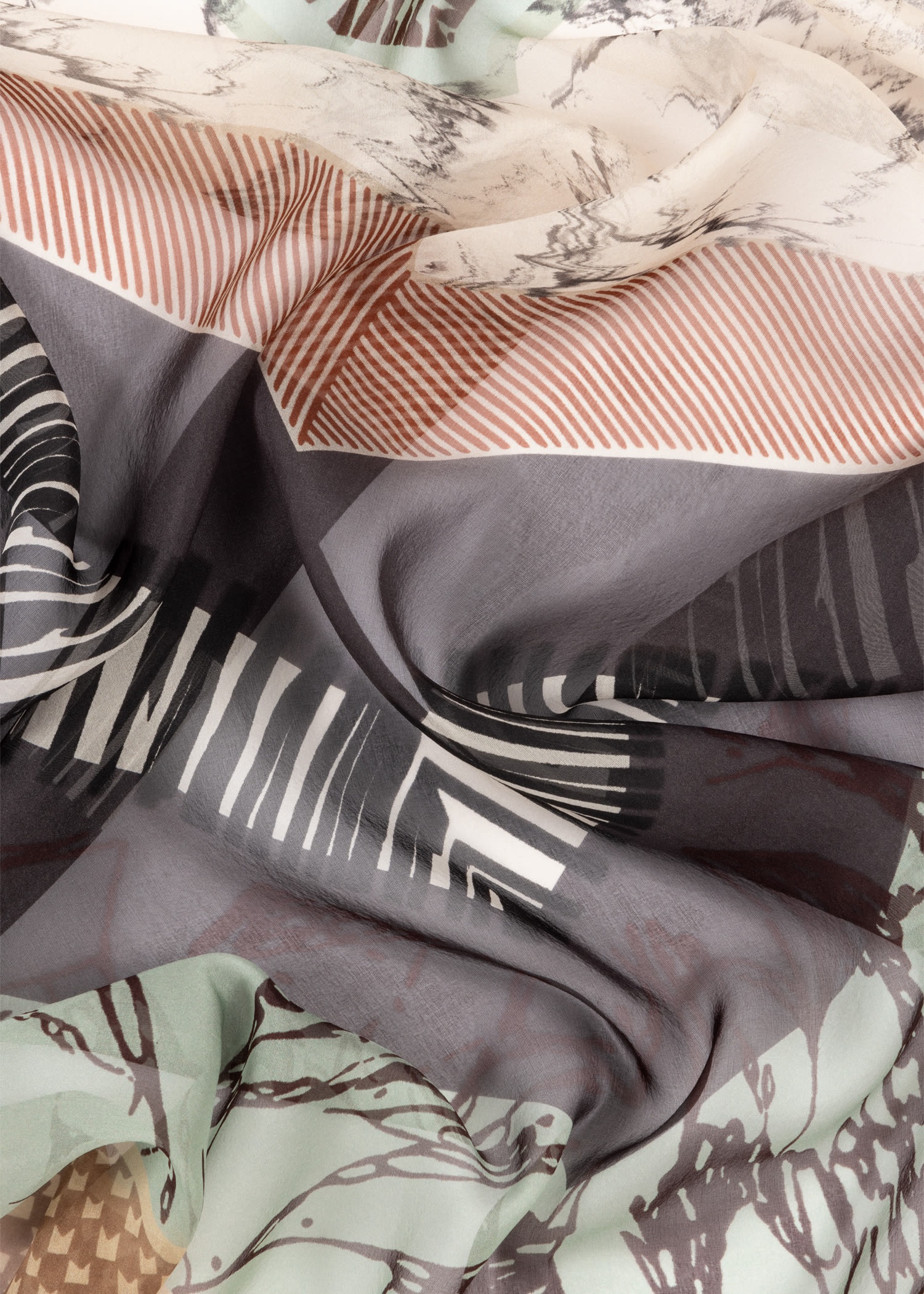 'Assembled Stripe' Silk Scarf - 4