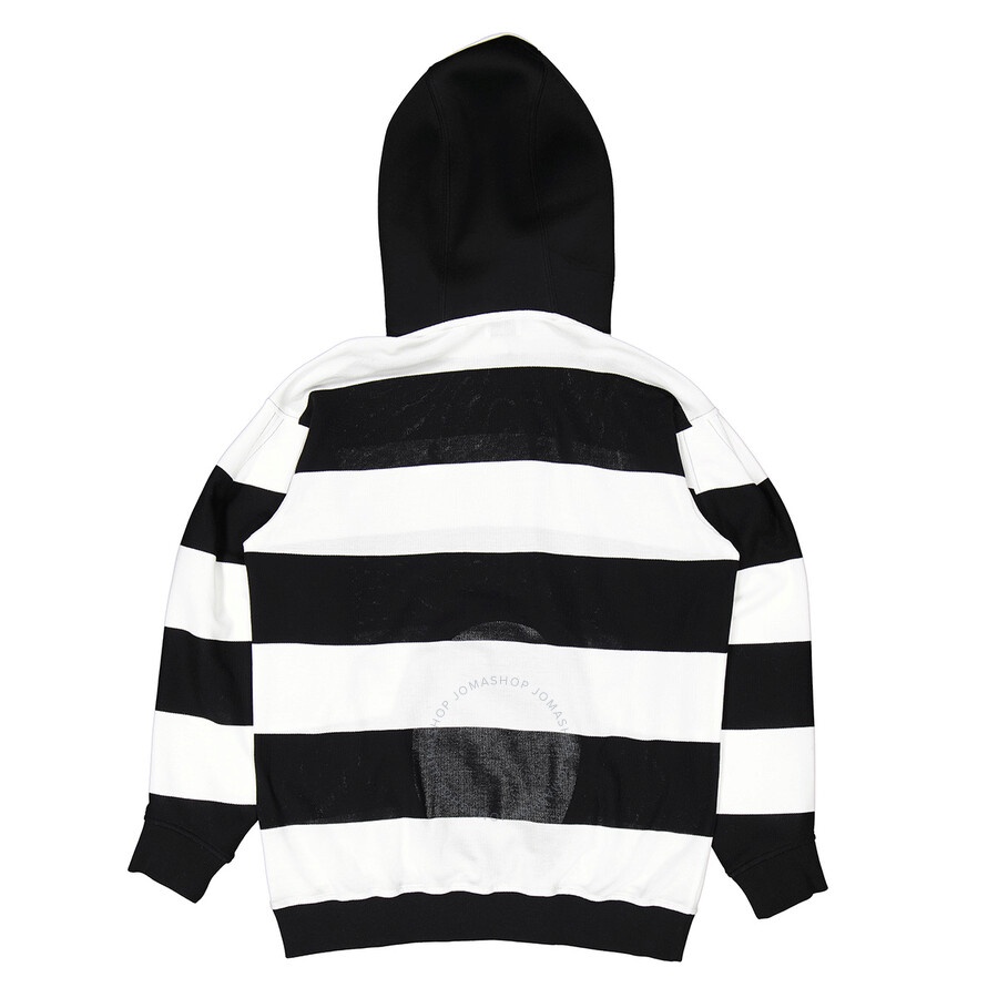 Burberry Cut-out Detail Striped Cotton Hoodie - 5
