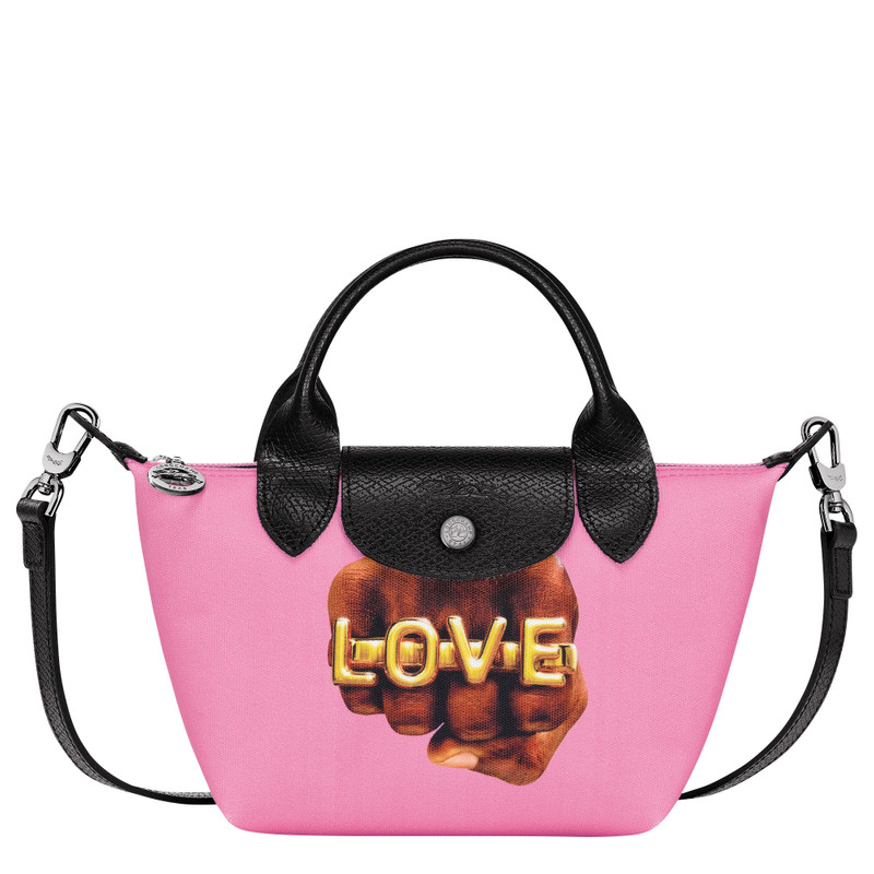 Longchamp x ToiletPaper XS Handbag Pink - Canvas 1