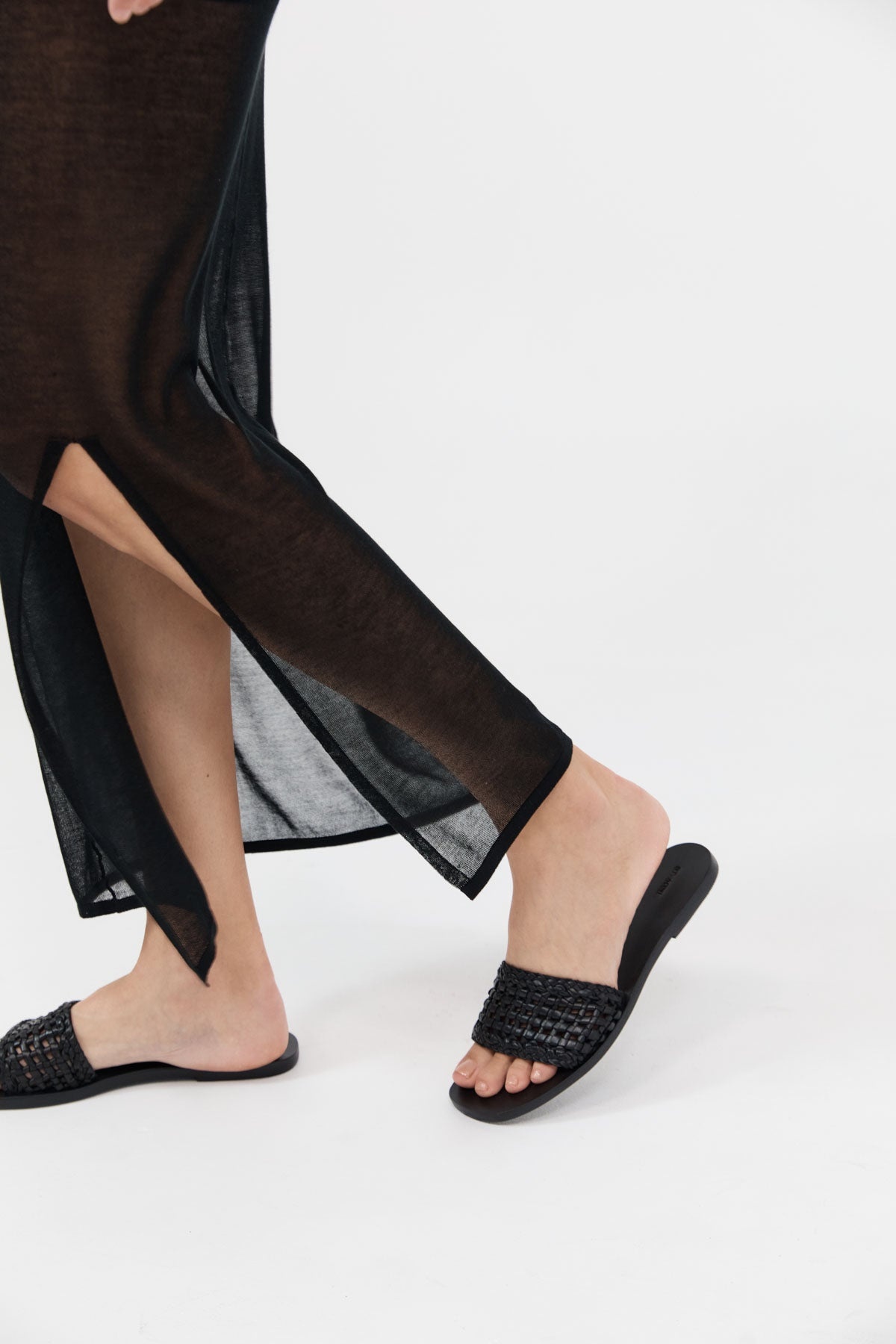 Macrame Mesh Slides - Black - 3