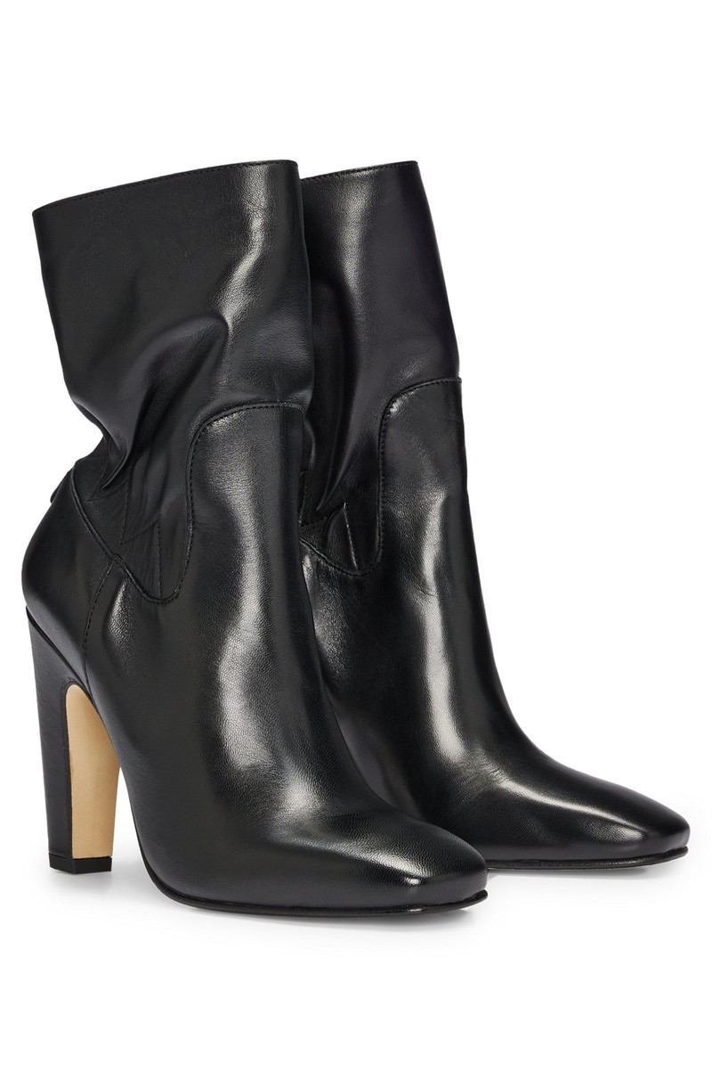 BOSS HIGH-HEELED BOOTS IN NAPPA LEATHER WITH MONOGRAM TRIM outlook