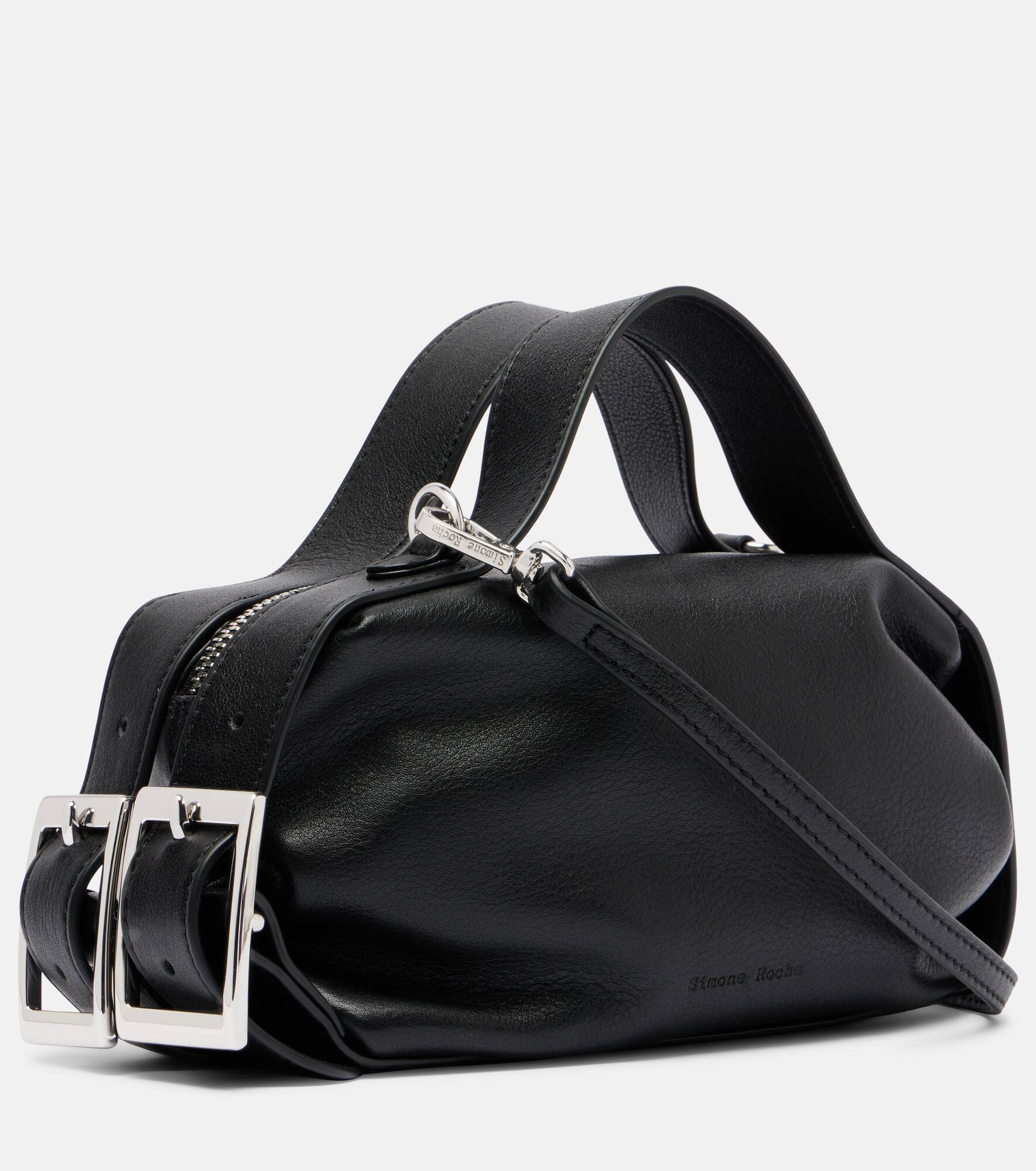 Biker Belt Mini leather tote bag - 4