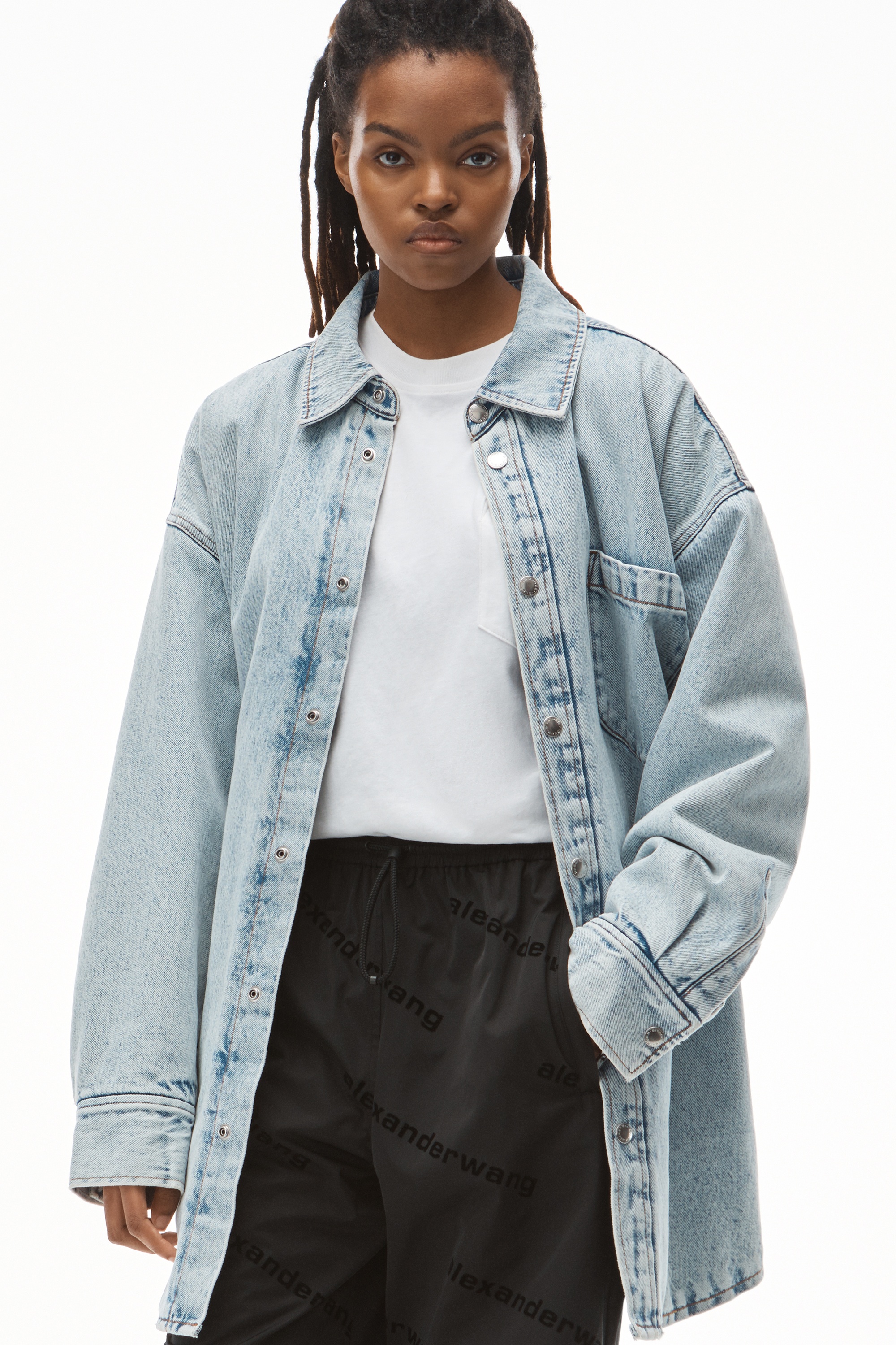 FLOCKED LOGO TRACK PANT IN TAFFETA - 5
