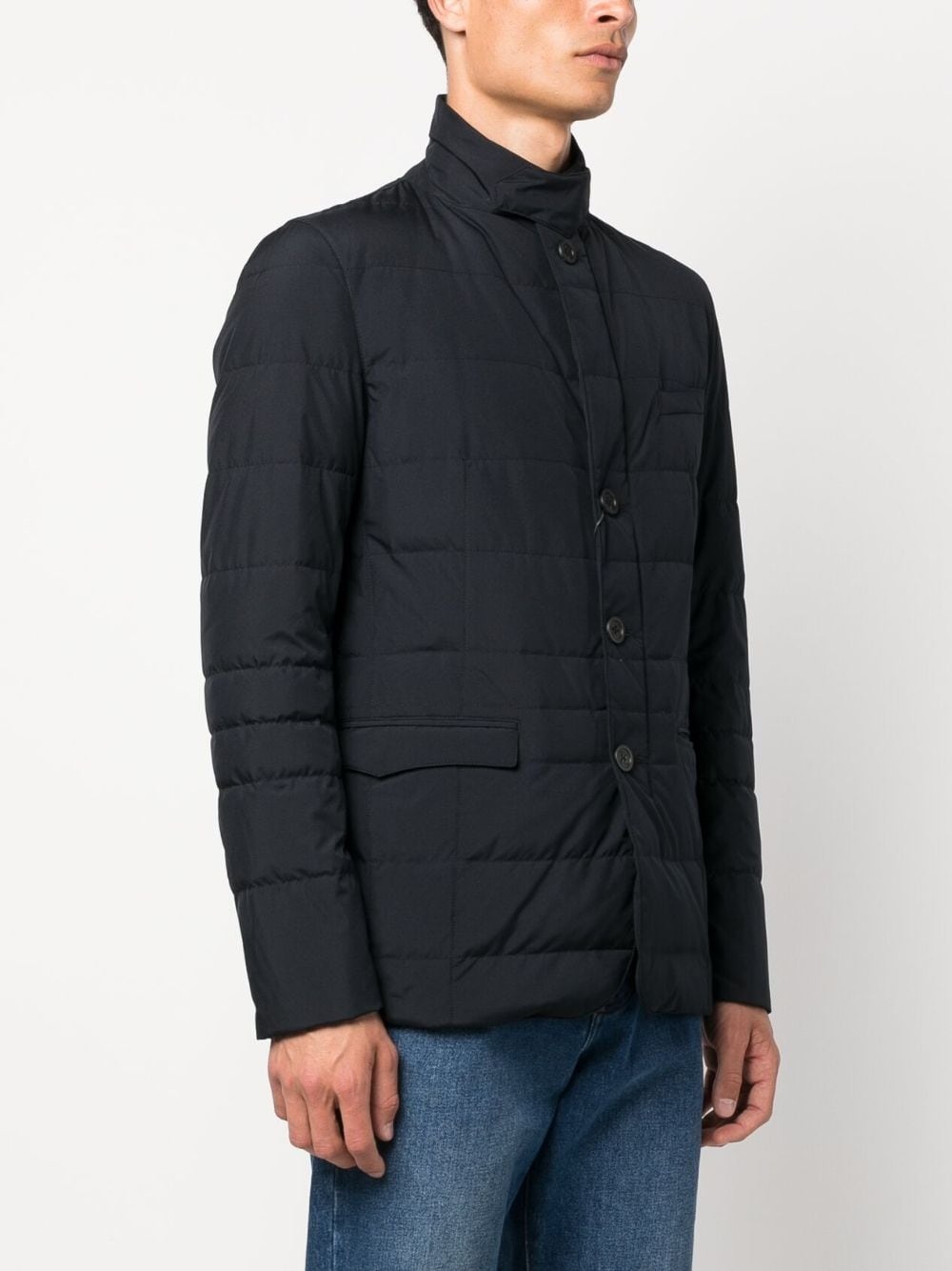 button-up quilted padded jacket - 3