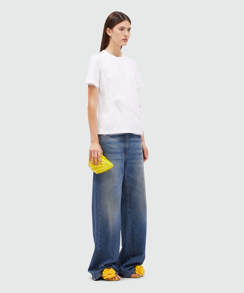 White cotton and tulle T-Shirt 4