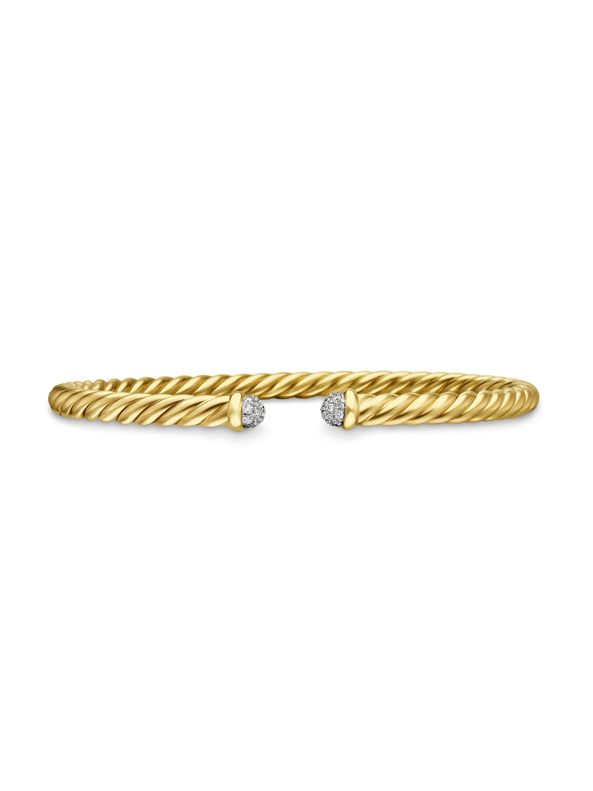Women's Cable Flex Bracelet in 18K Yellow Gold - Diamond - 1
