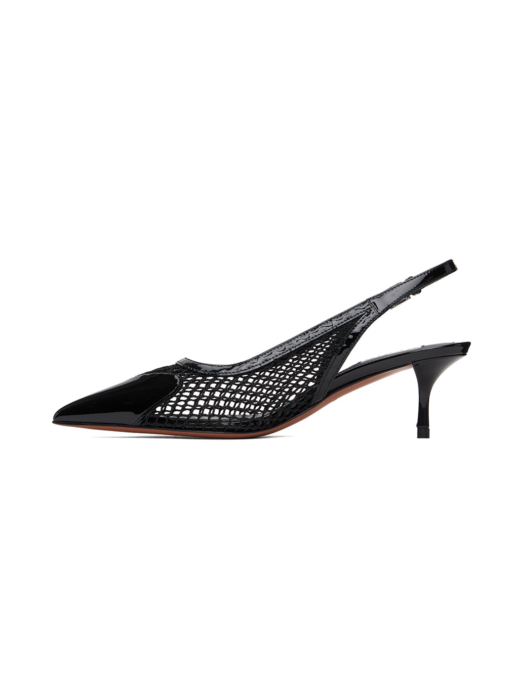 Black 'Le Cœur' Slingback Heels - 3