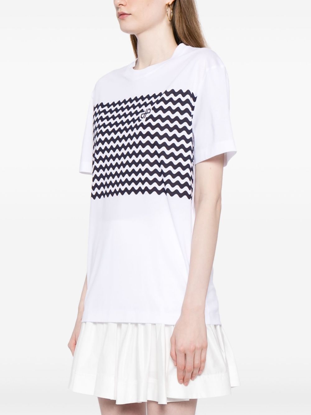 zig-zag cotton T-shirt - 3