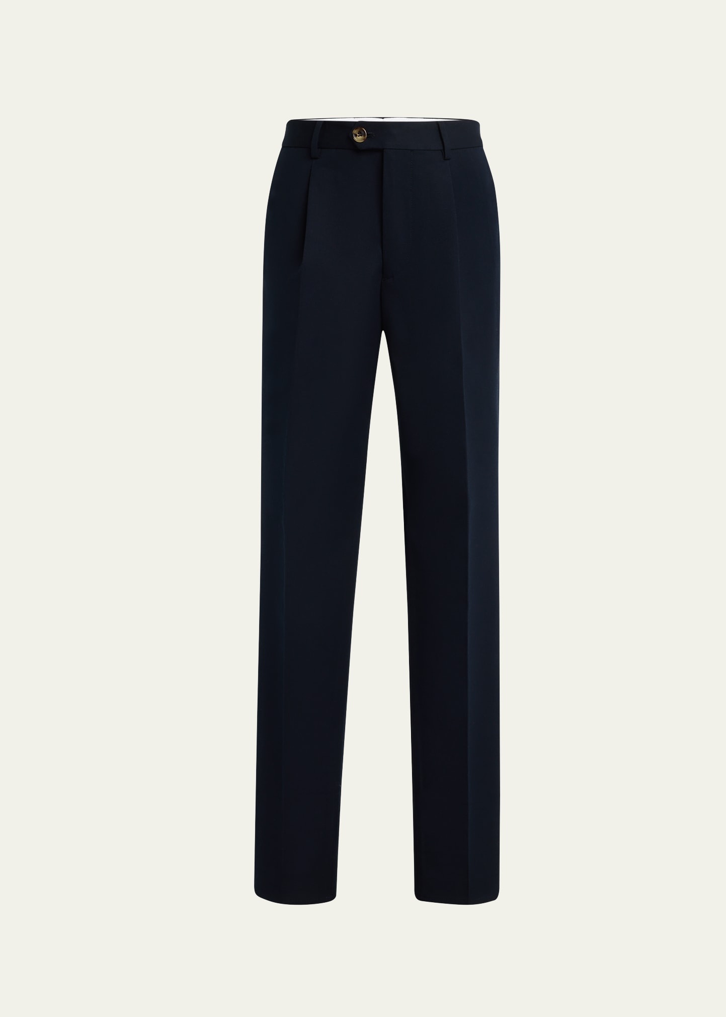 Men's Pleated Twill Trousers - 1