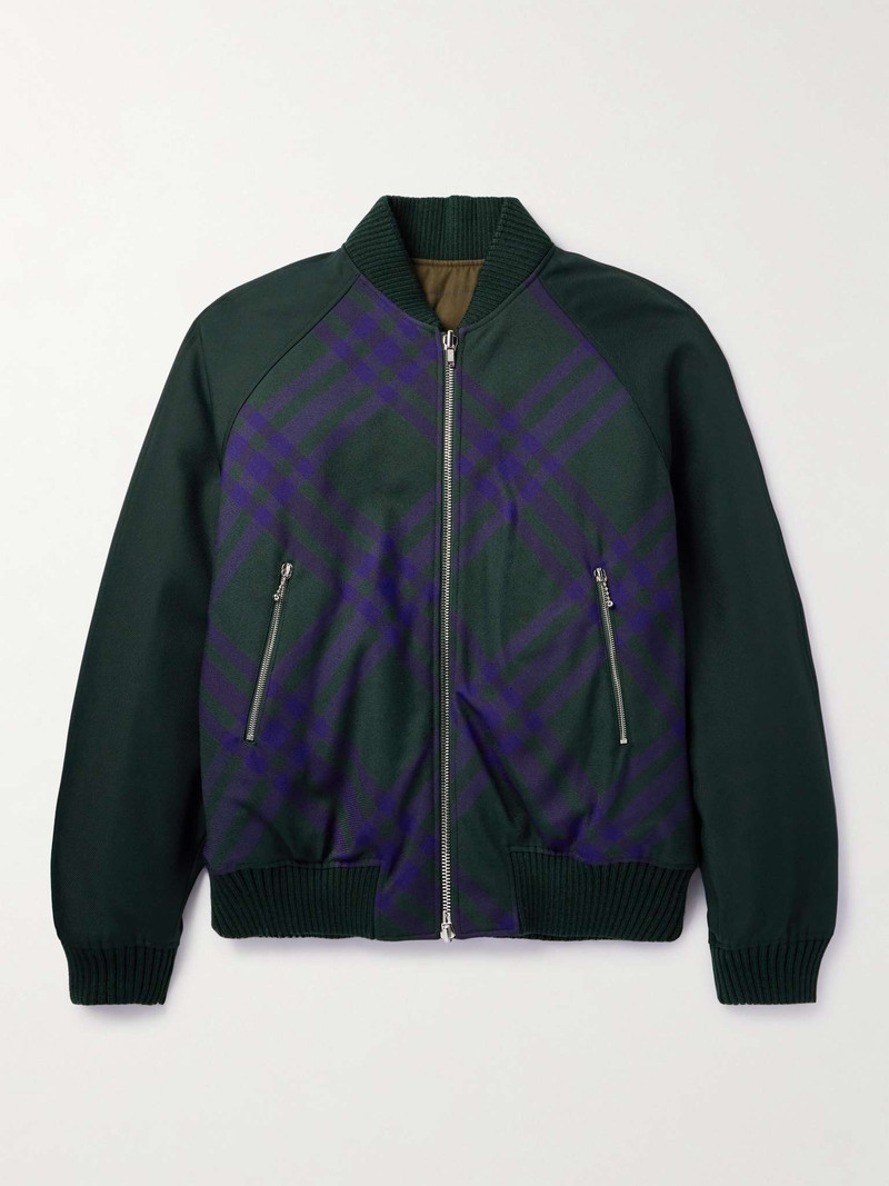 Checked Cotton-Twill Bomber Jacket - 1