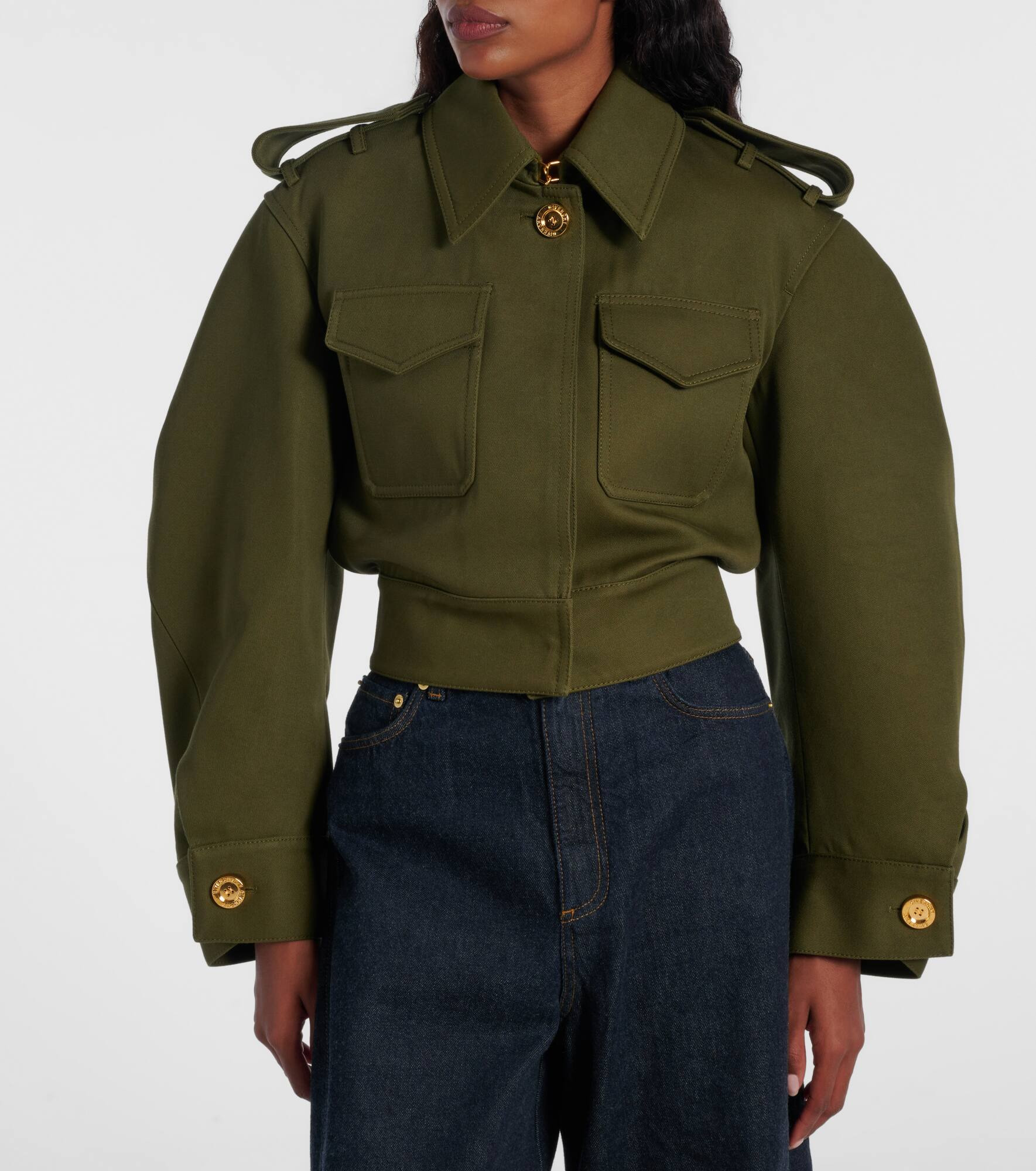 Cropped cotton and wool jacket - 6