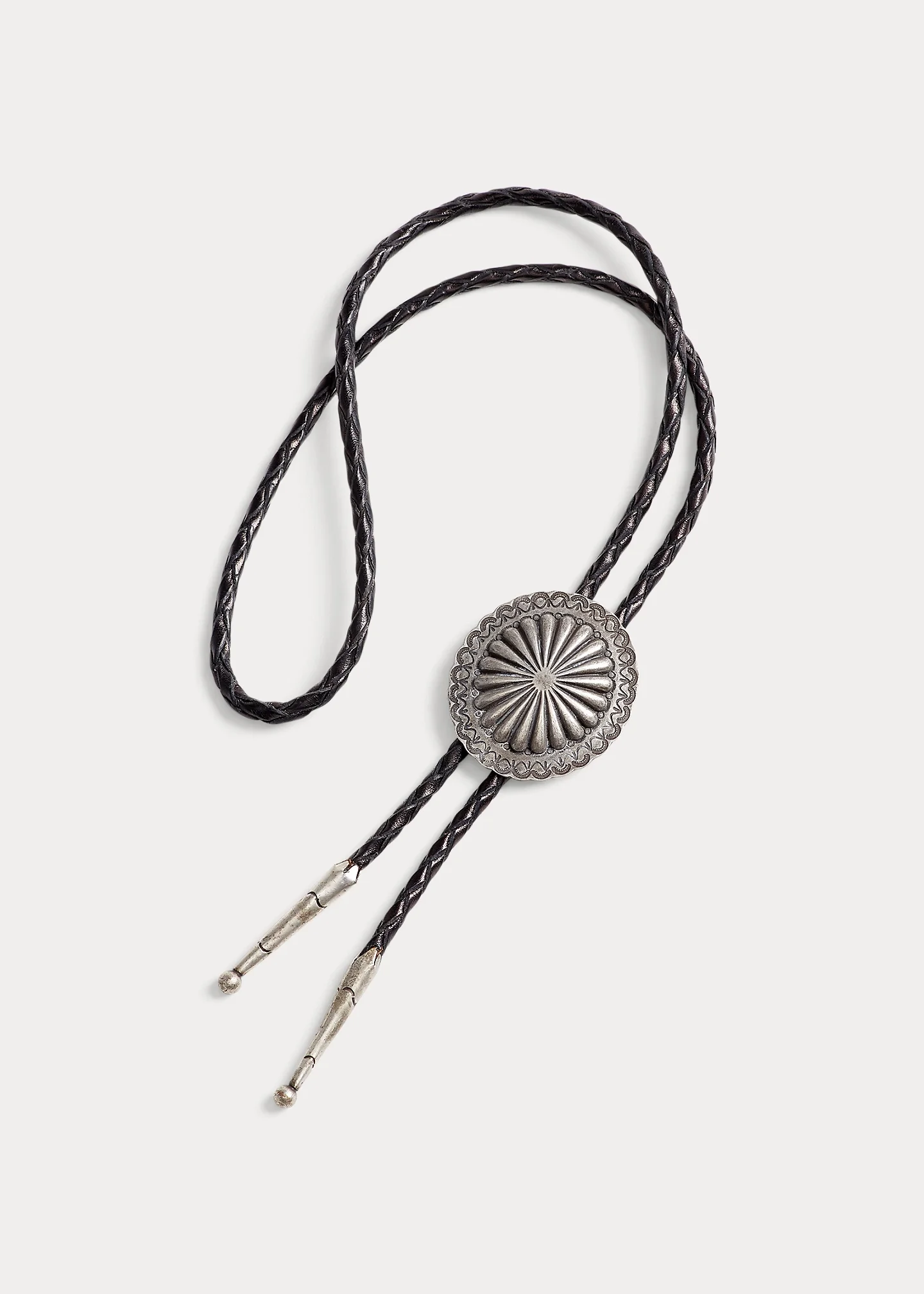 Braided Leather Bolo Tie - 1