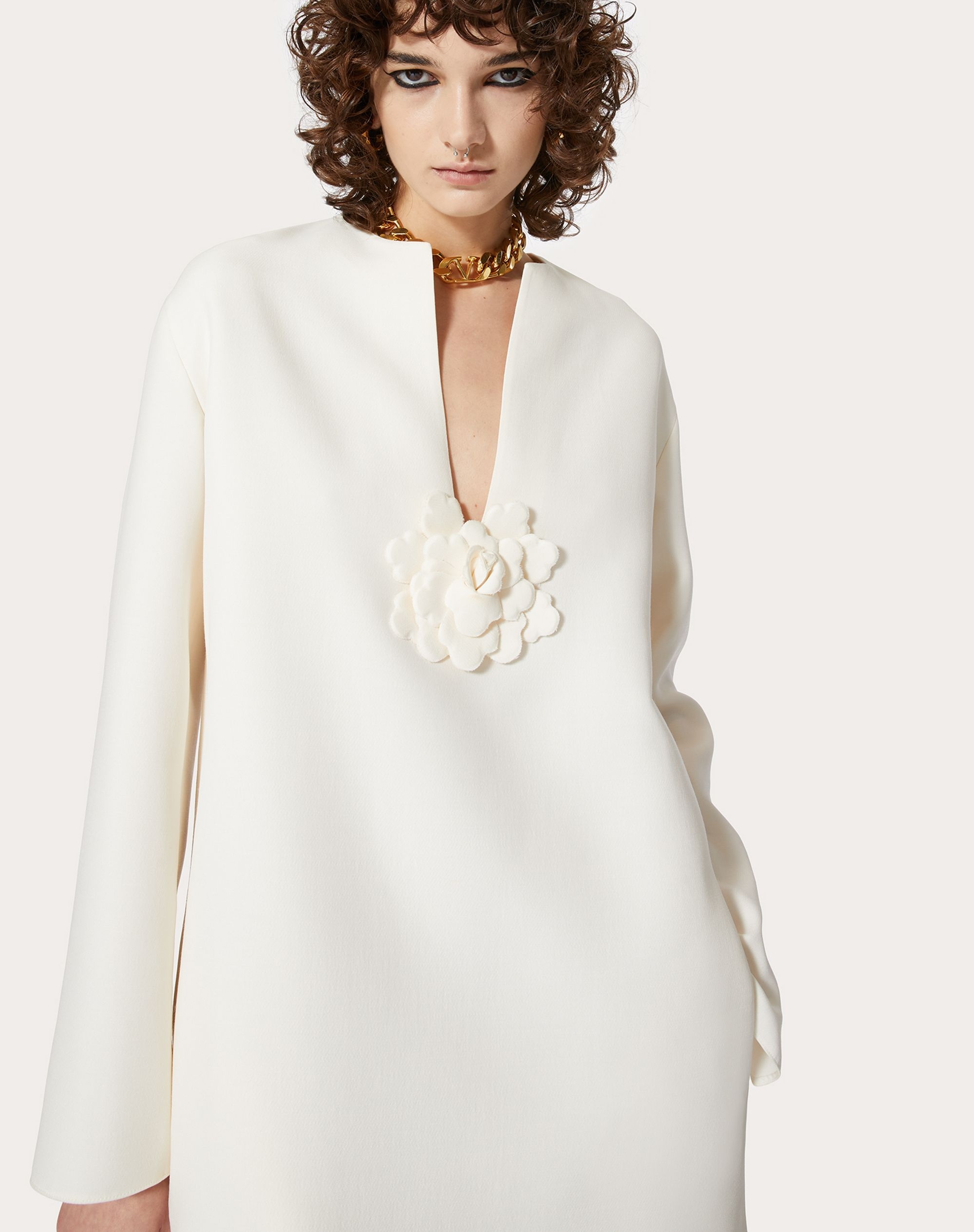 EMBROIDERED CREPE COUTURE KAFTAN DRESS - 5