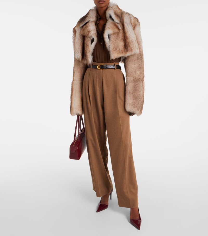 KHAITE Stallone cropped shearling jacket outlook