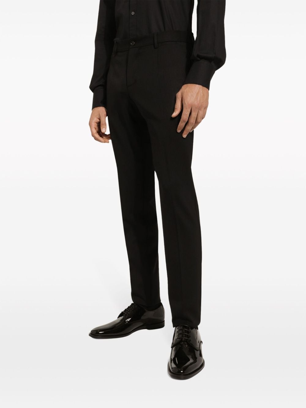 low-waist tailored wool blend trousers - 4