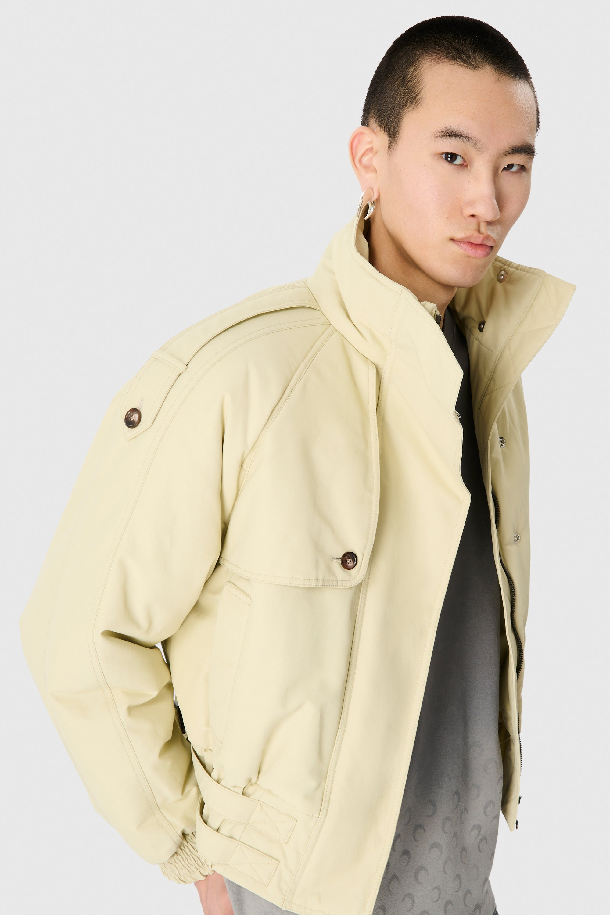 REGENERATED GABARDINE TWILL BOMBER JACKET - 6