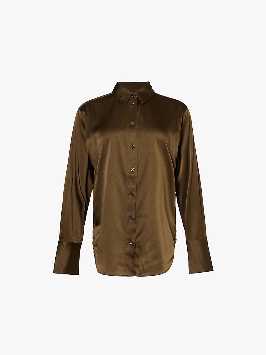 The Standard spread-collar silk-blend shirt - 1