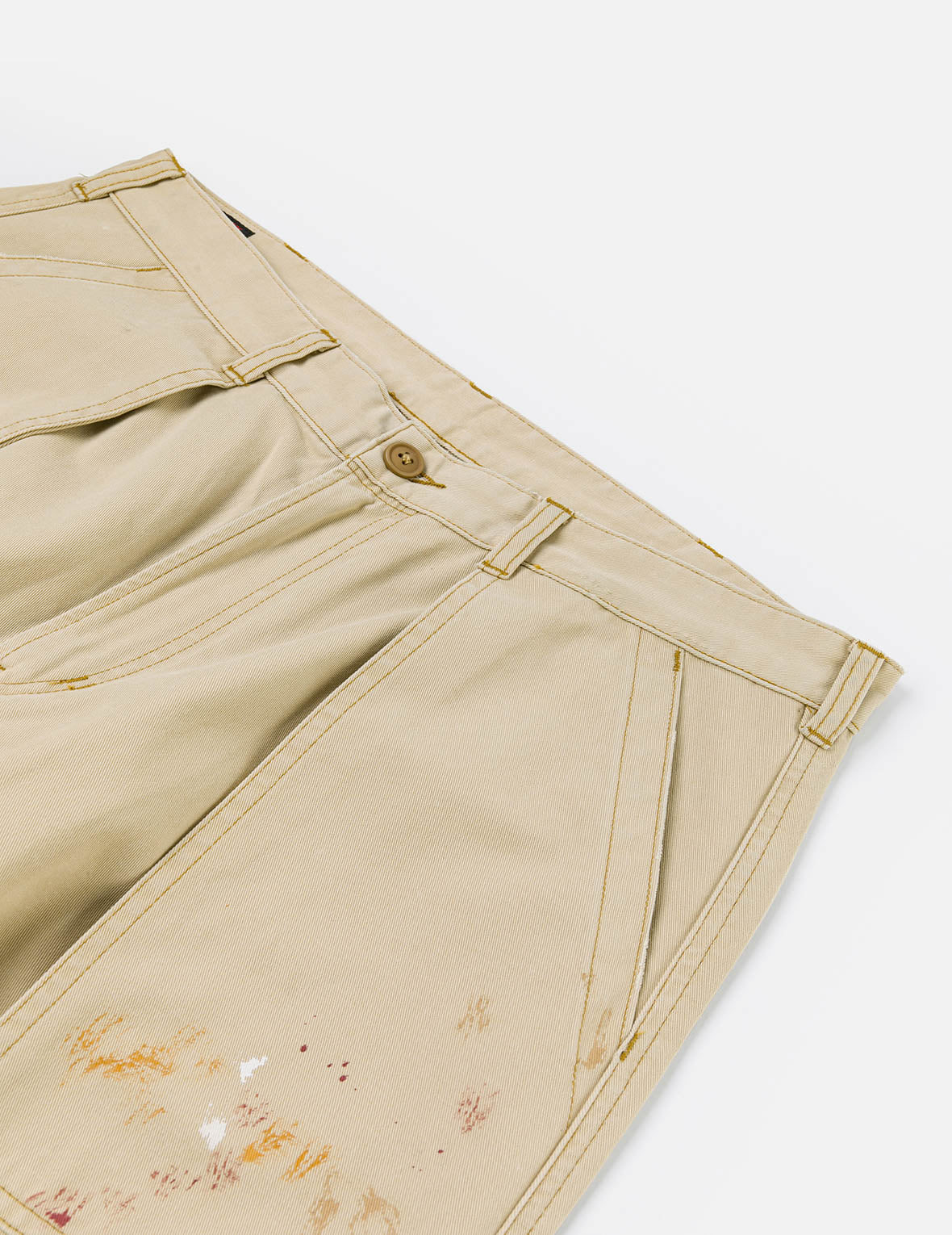Hand-Painted Seagull and Splash-ink Print Relax Fit Flight Pants - 11