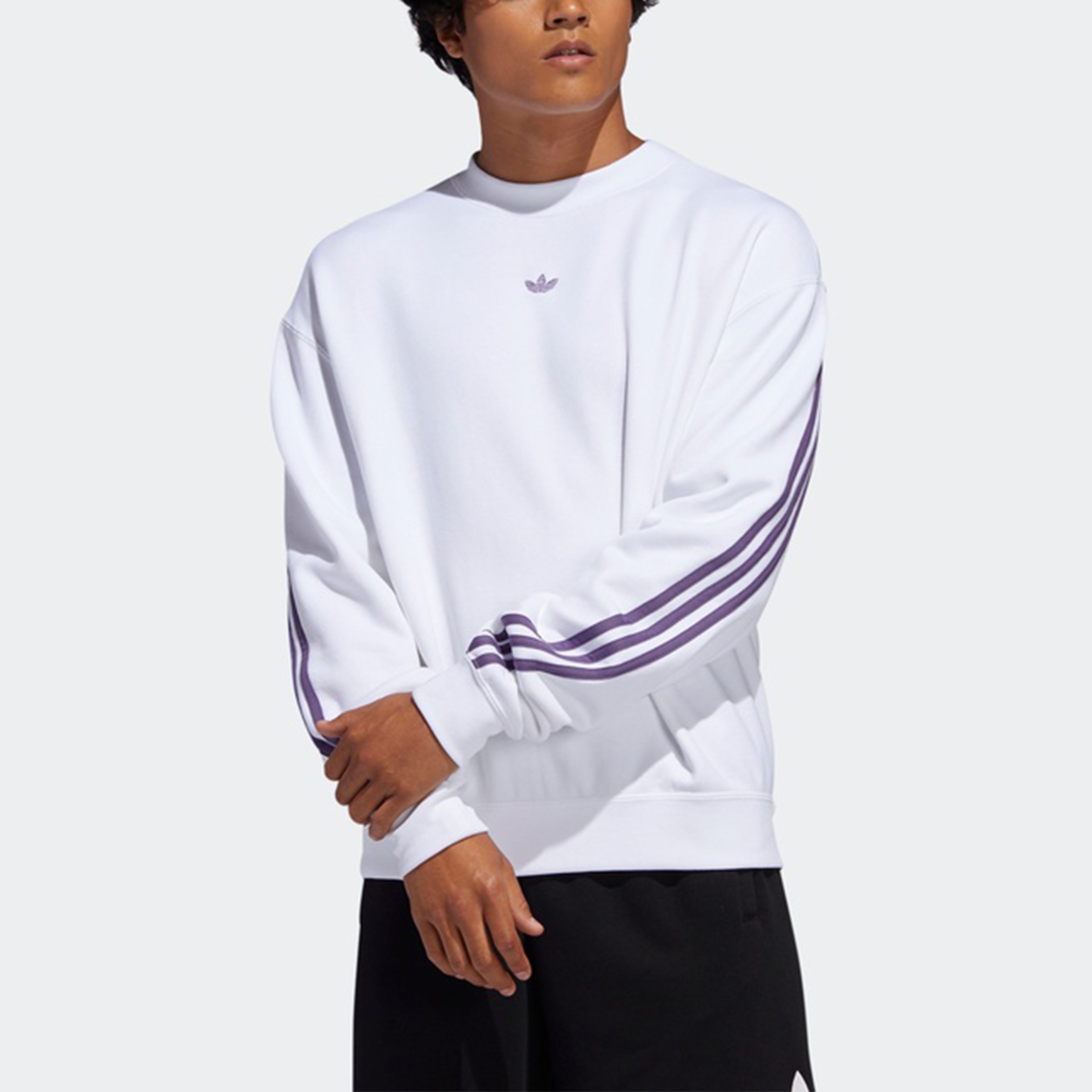 adidas originals Side Stripe Loose Pullover White FM1519 - 3