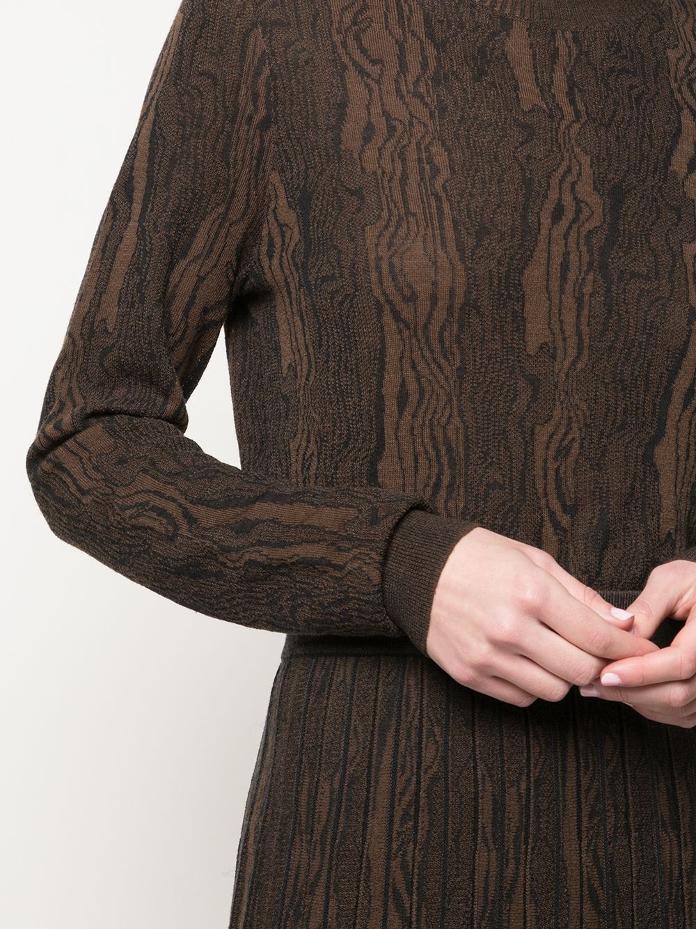 cashmere woodgrain jacquard knit top - 5