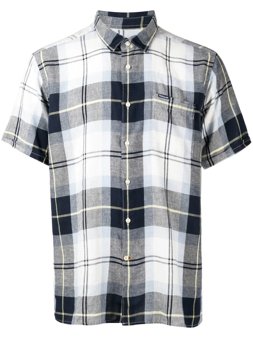 check-print short-sleeved shirt - 1