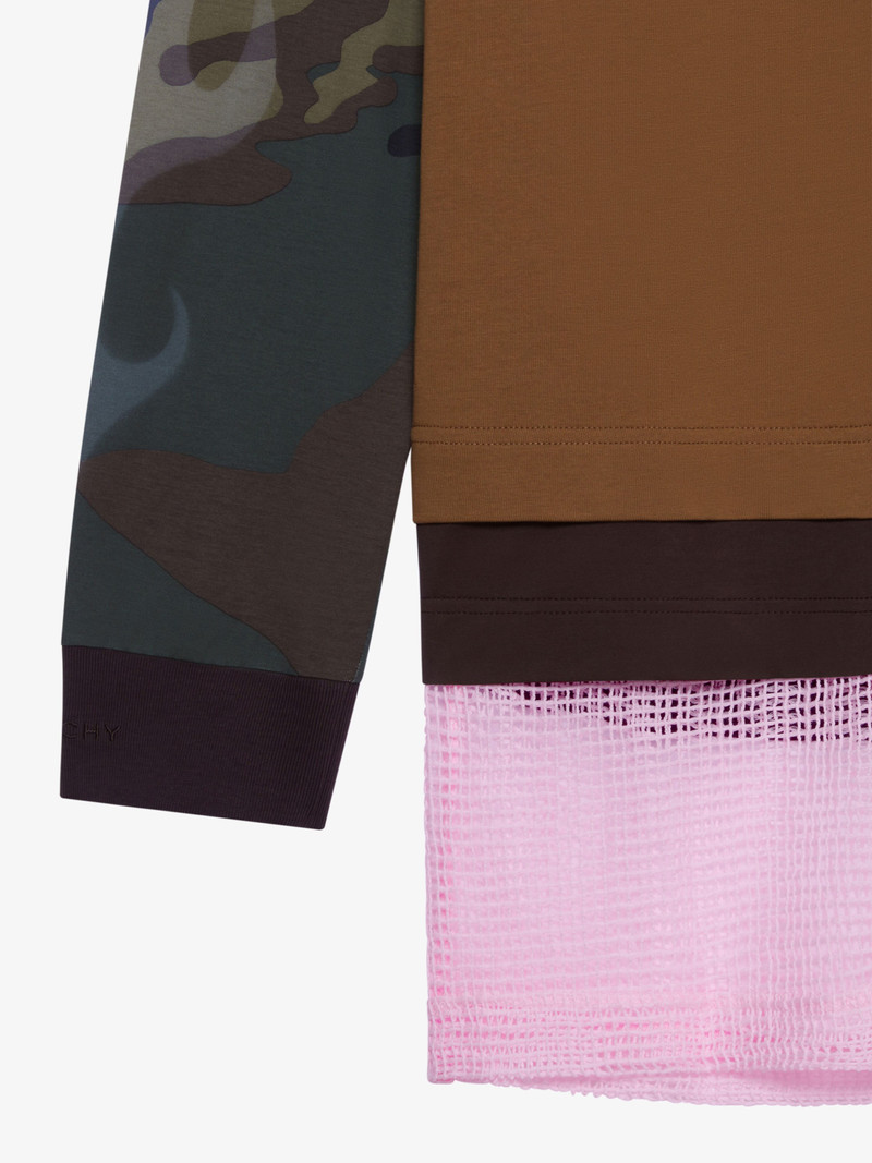 Givenchy OVERLAPPED T-SHIRT IN COTTON AND MESH outlook