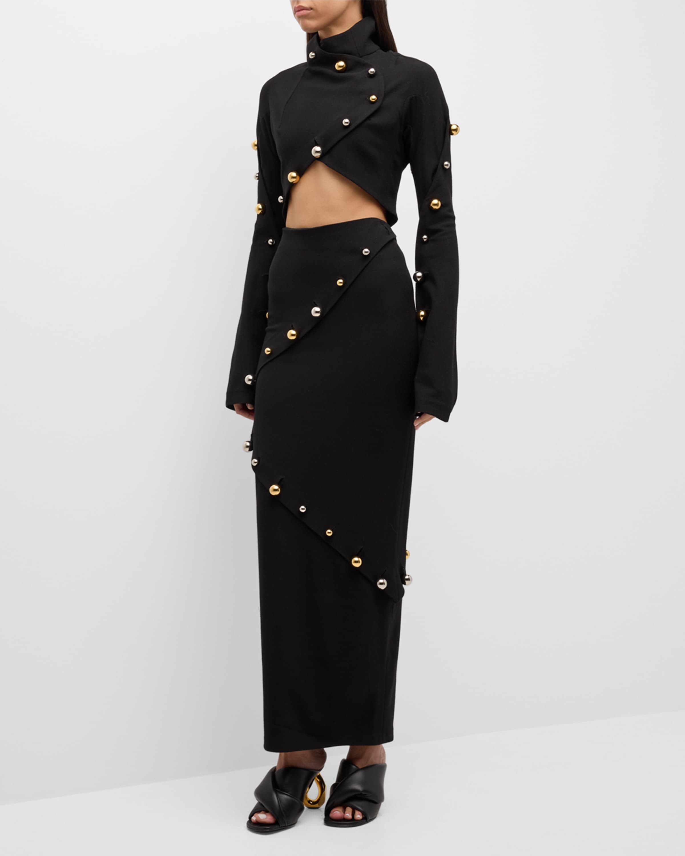 A.W.A.K.E. MODE Button-embellished organic cotton-jersey