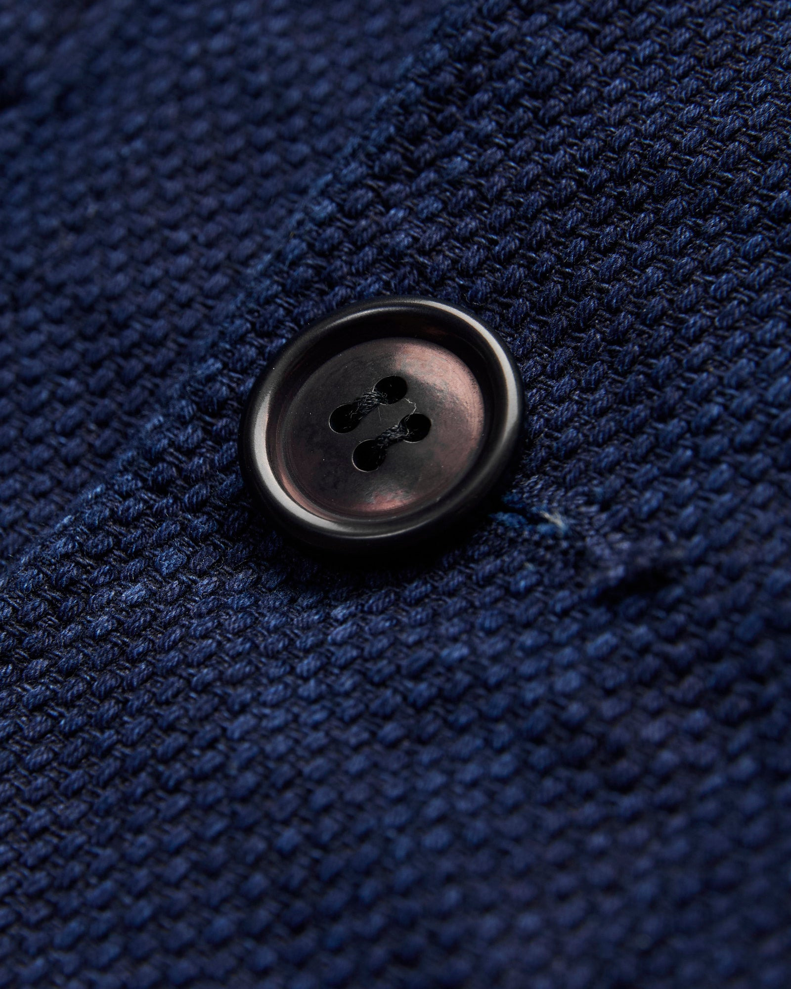 Double Cloth Sashiko Coverall Jacket in Pure Indigo - 5