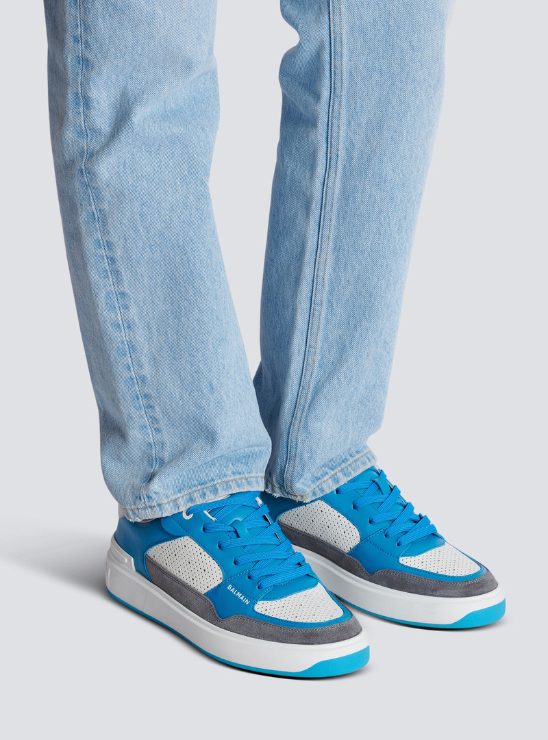 Balmain B-Court Flip trainers in calfskin and suede outlook