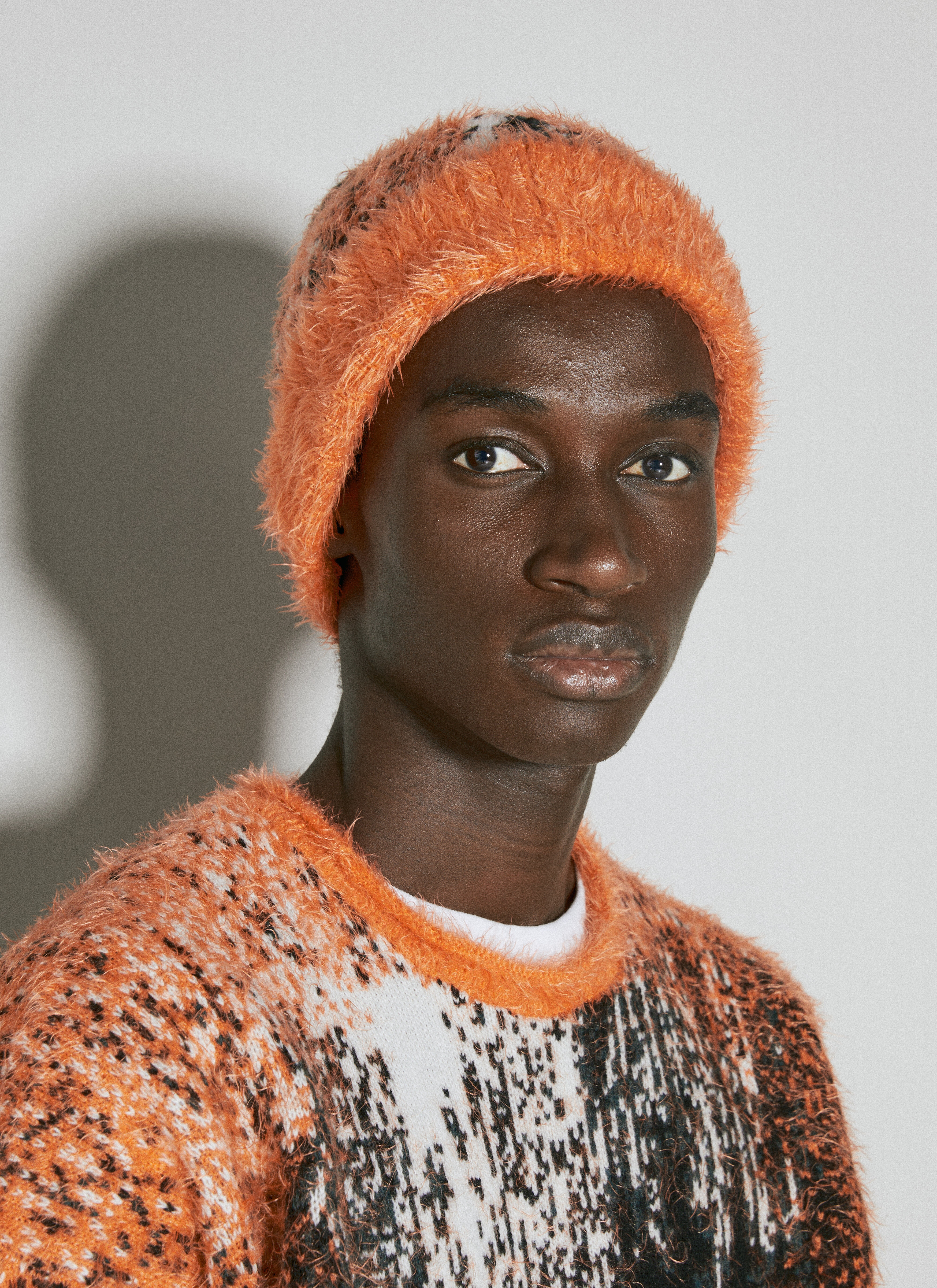 Gradient Hairy Knit Beanie Hat - 3