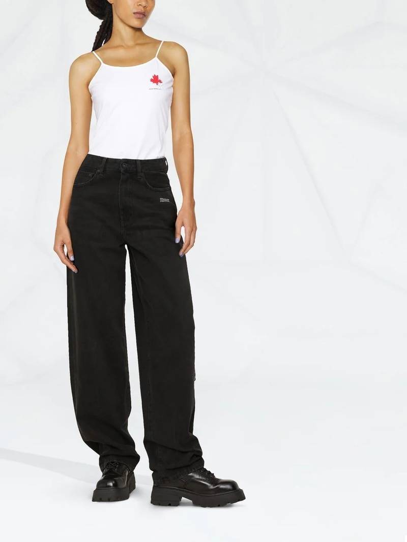 DSQUARED2 maple leaf logo-print vest top outlook