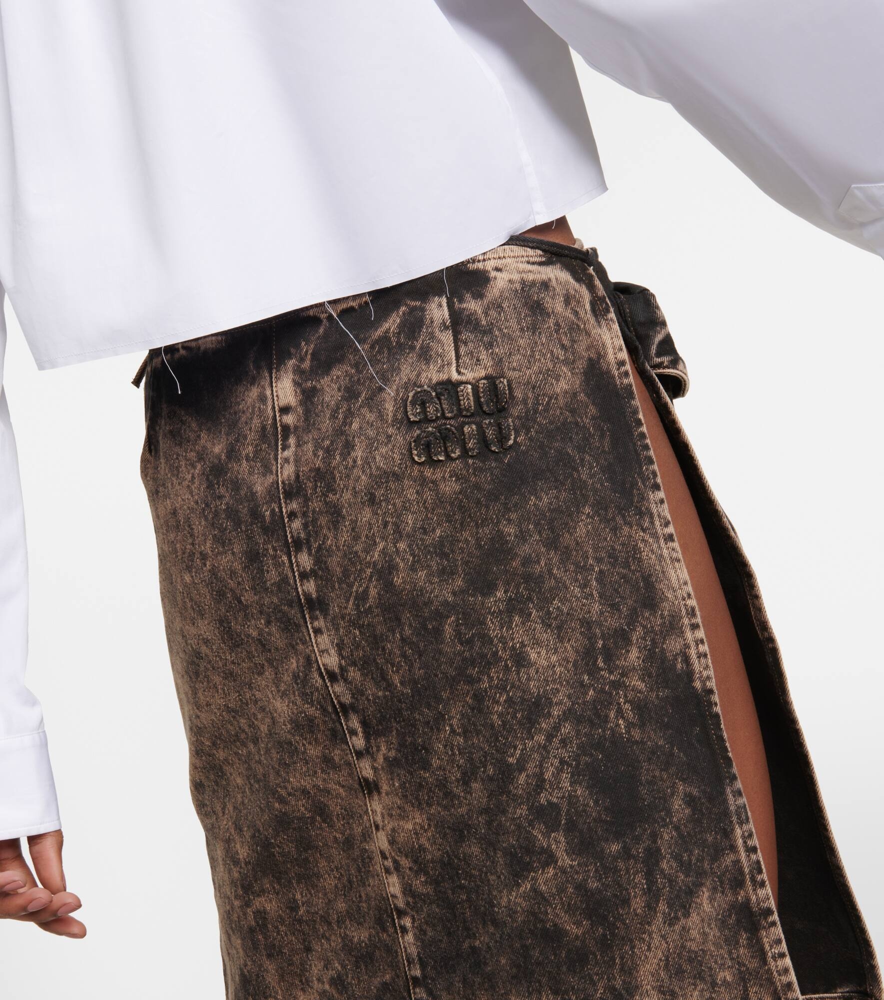 Denim midi skirt - 5
