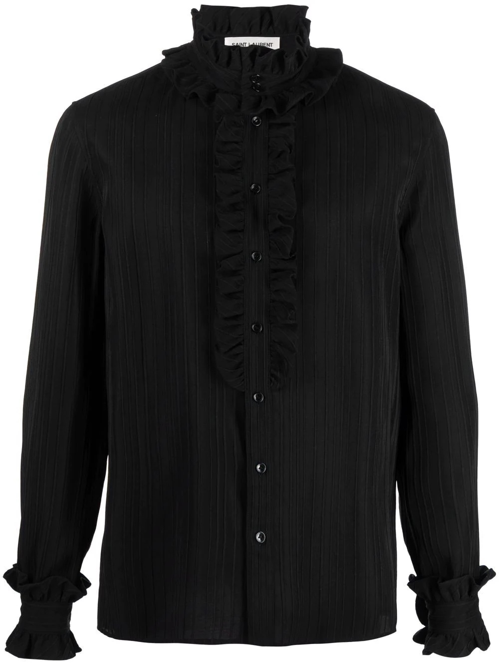 ruffled detailing silk shirt - 1