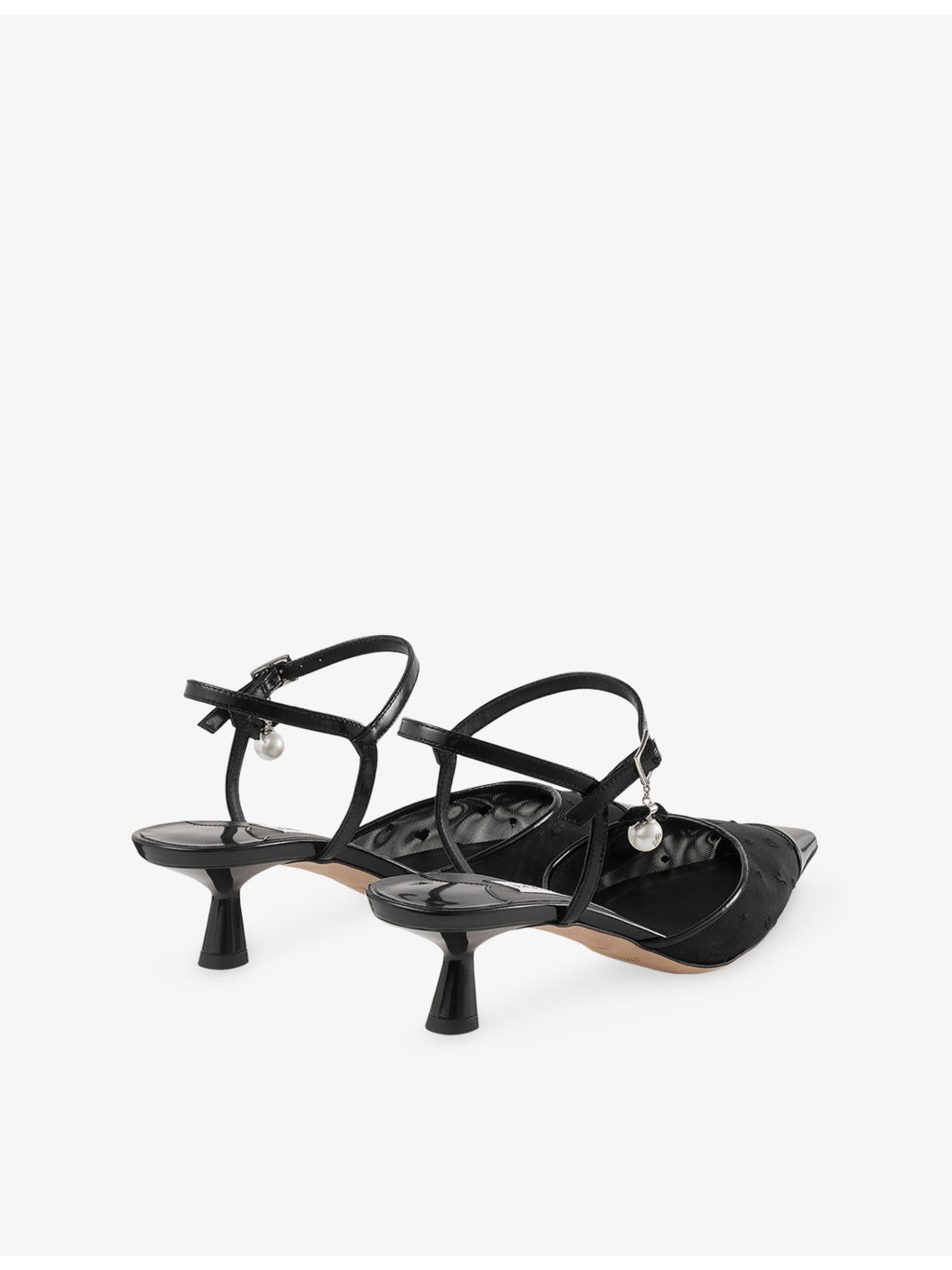 Aren SB 45 Mesh and Leather Slingback Heels - 4