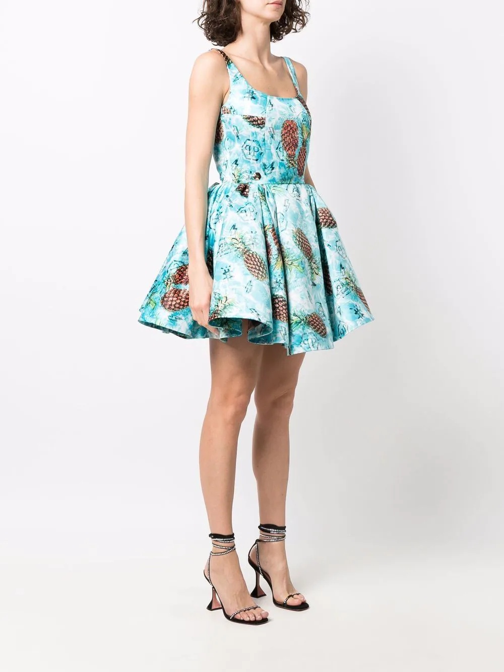 Duchesse pineapple skies-print mini dress - 3