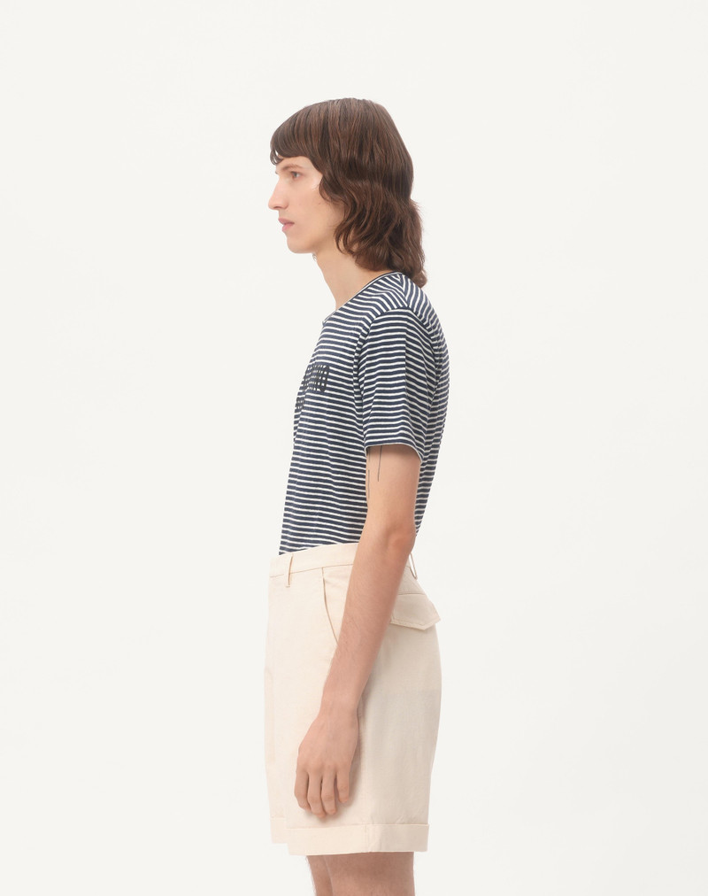 STRIPED COTTON T-SHIRT WITH CHEZ VALENTINO PRINT 7