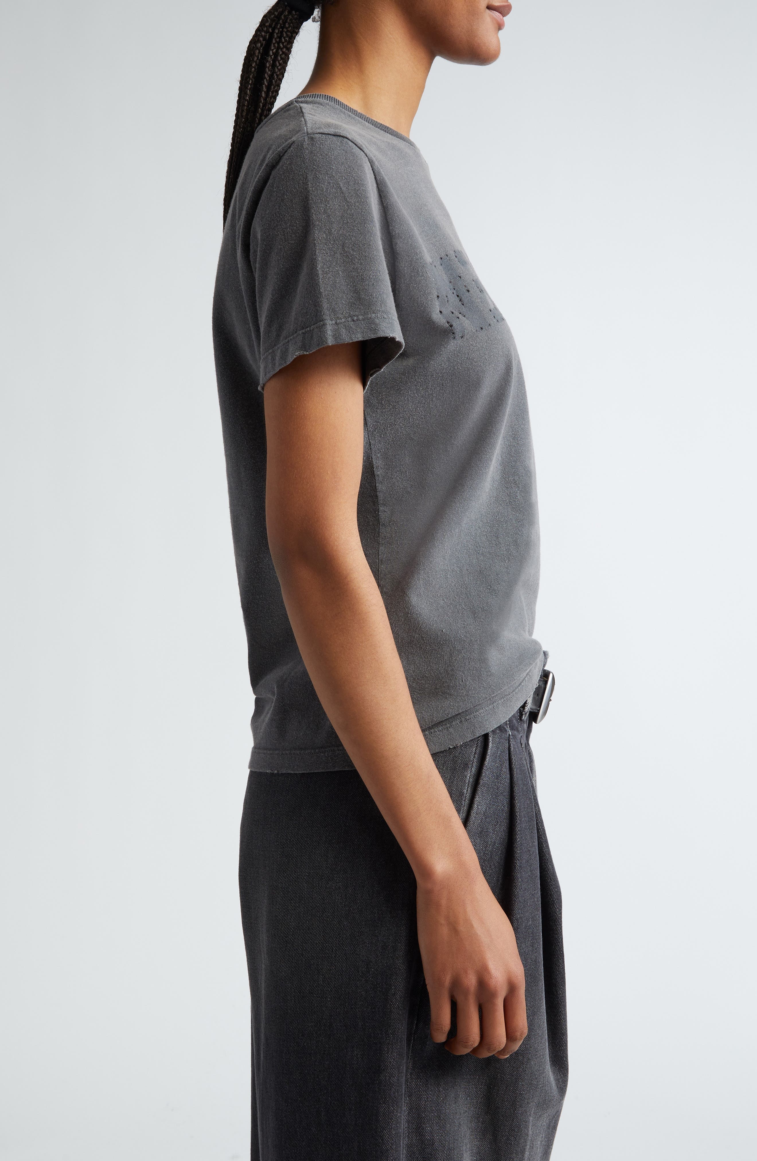 Distressed Cotton Logo Tee - 4