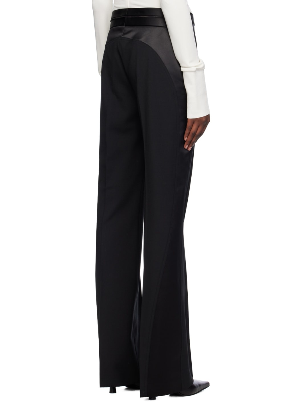 Black Seamed Bootcut Trousers - 3