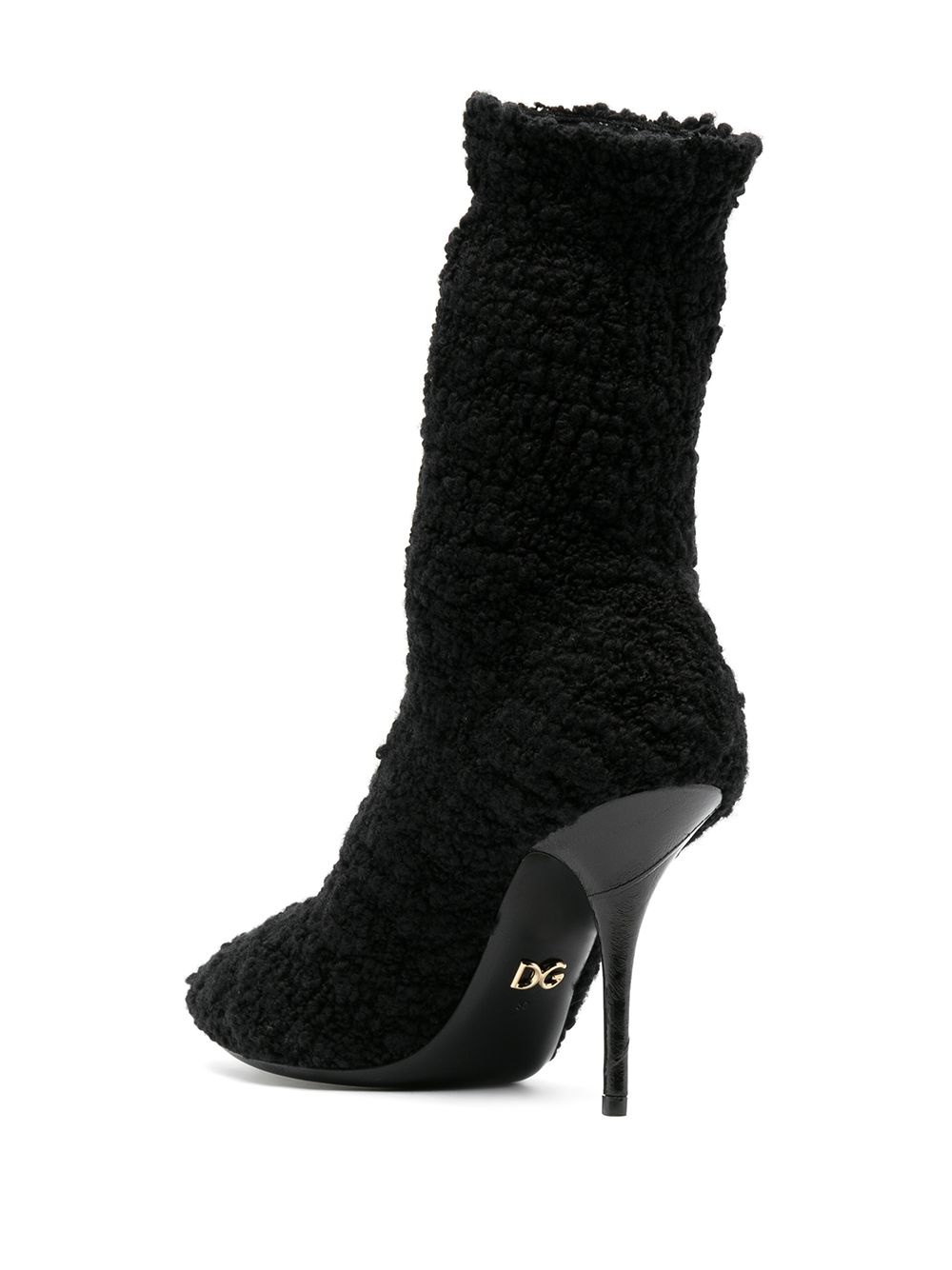 shearling stiletto heel boots - 3