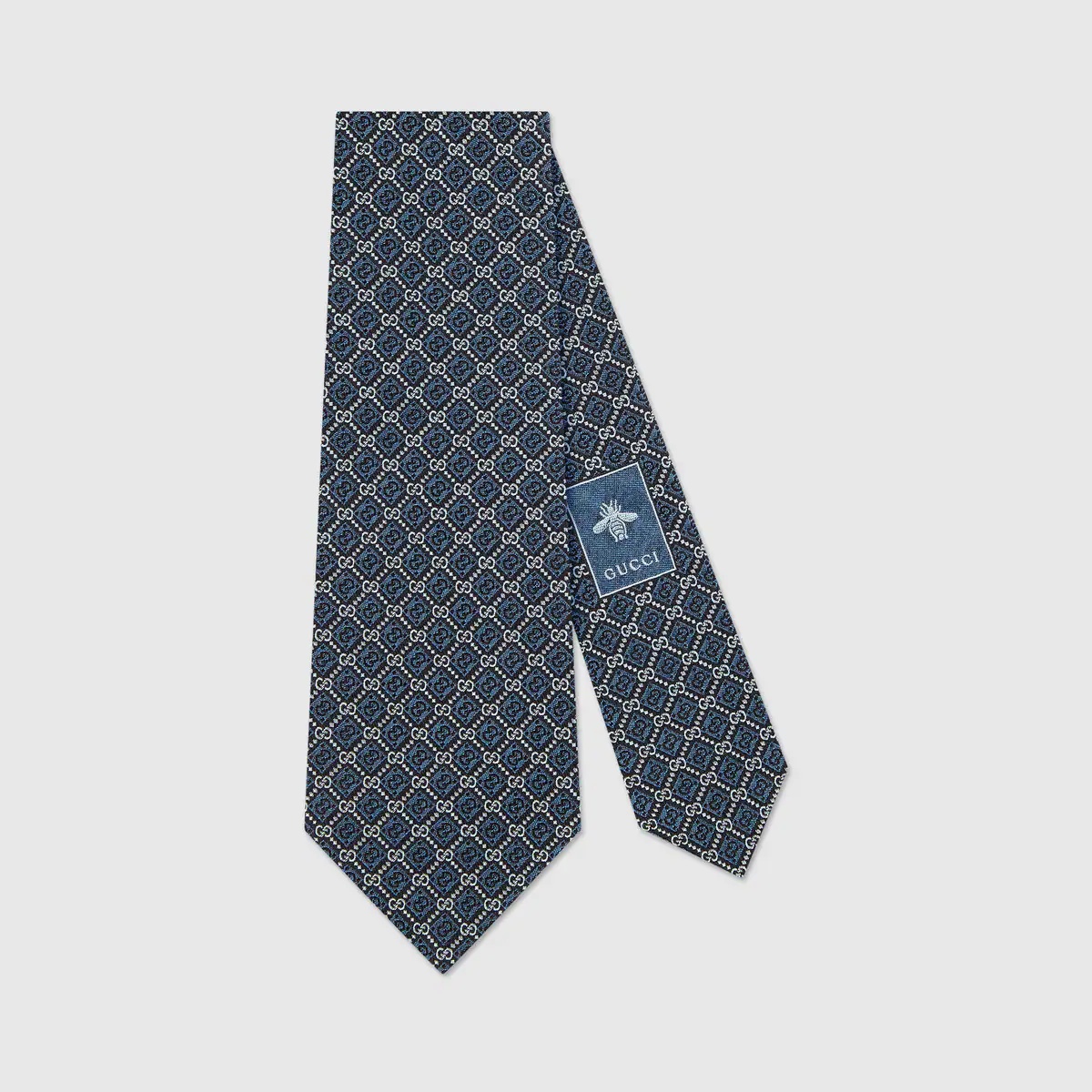 GG and rhombus motif silk tie - 1