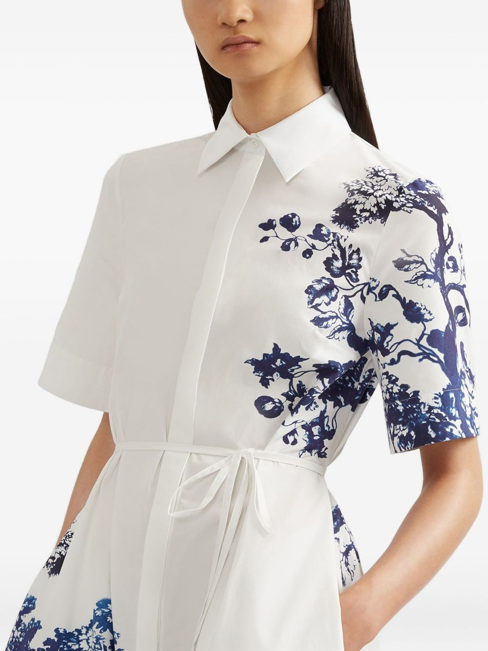 short-sleeve floral-print midi dress - 4