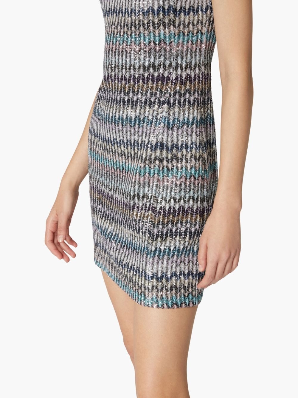 lamé knitted mini dress - 5