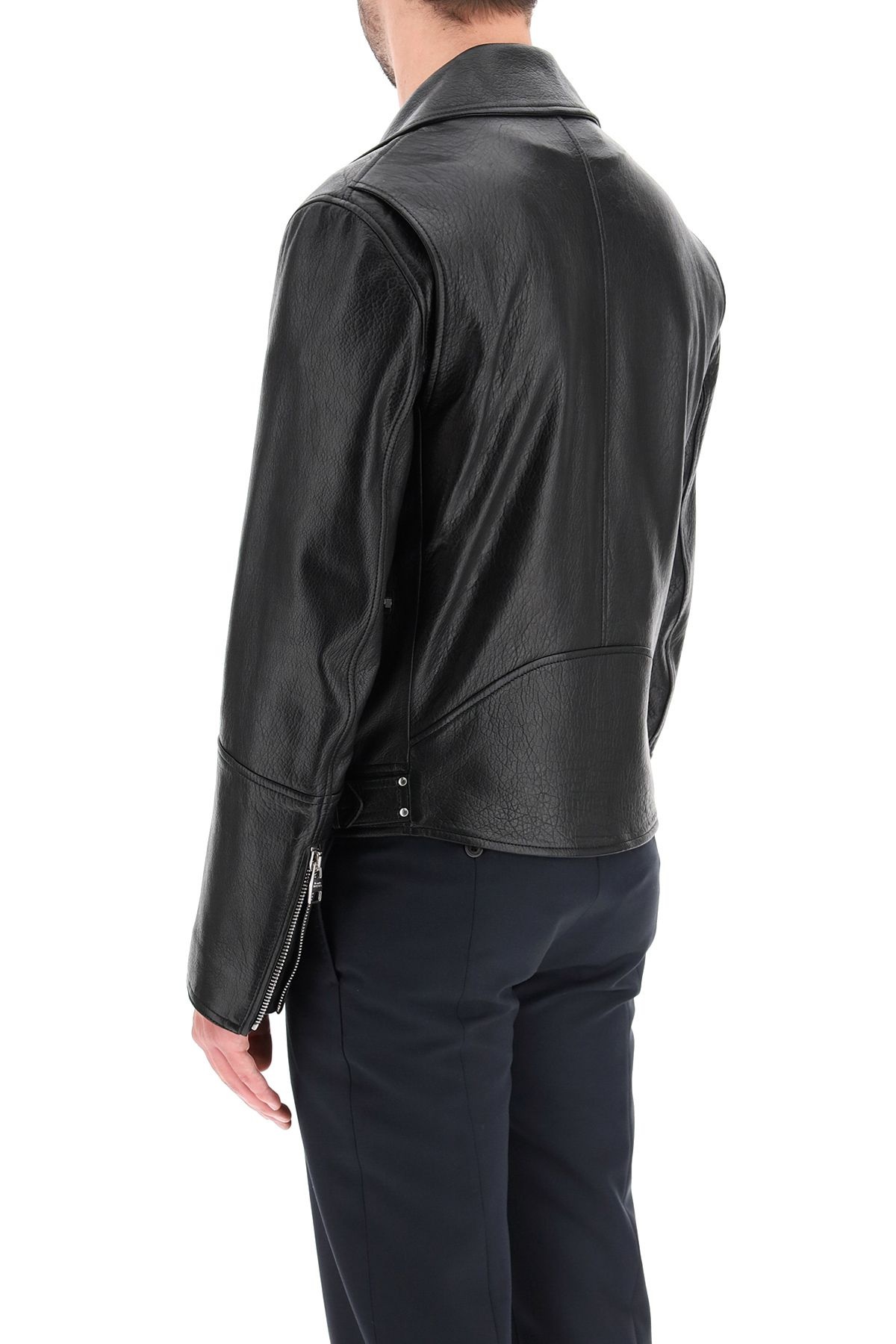 LEATHER BIKER JACKET - 4