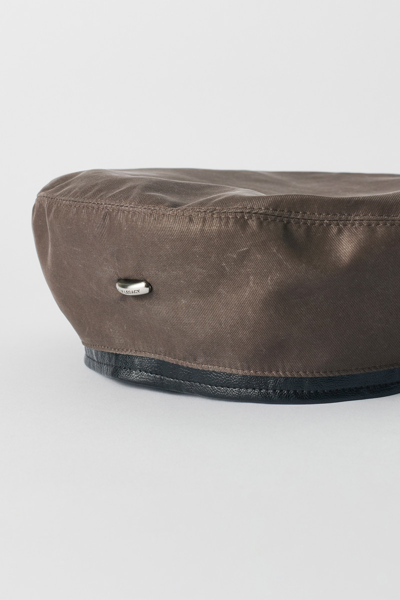 Our Legacy Beret Brown Wash Out Nylon outlook