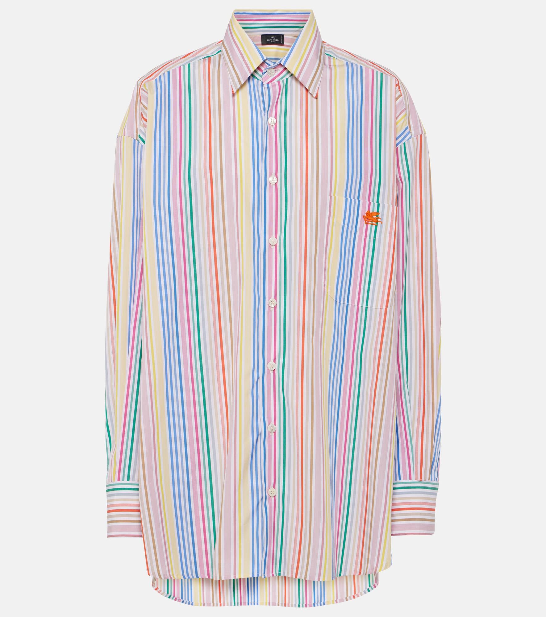 Oversized striped cotton shirt - 1